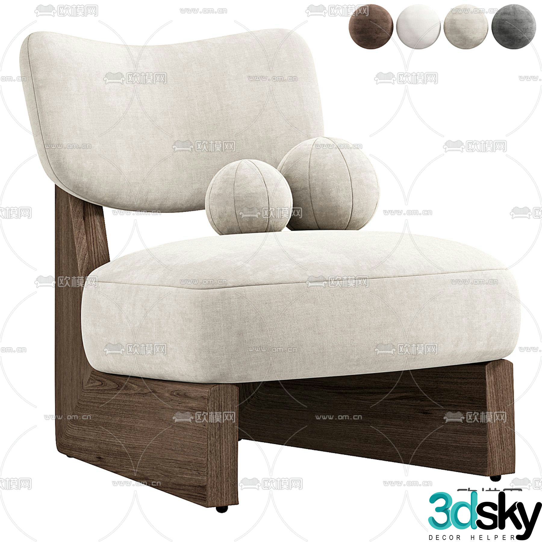 Solange sofa chair leisure chair 3d model