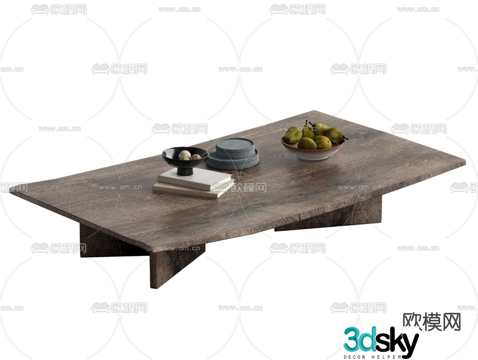 Wabi Sabi coffee table solid wood coffee table 3d model