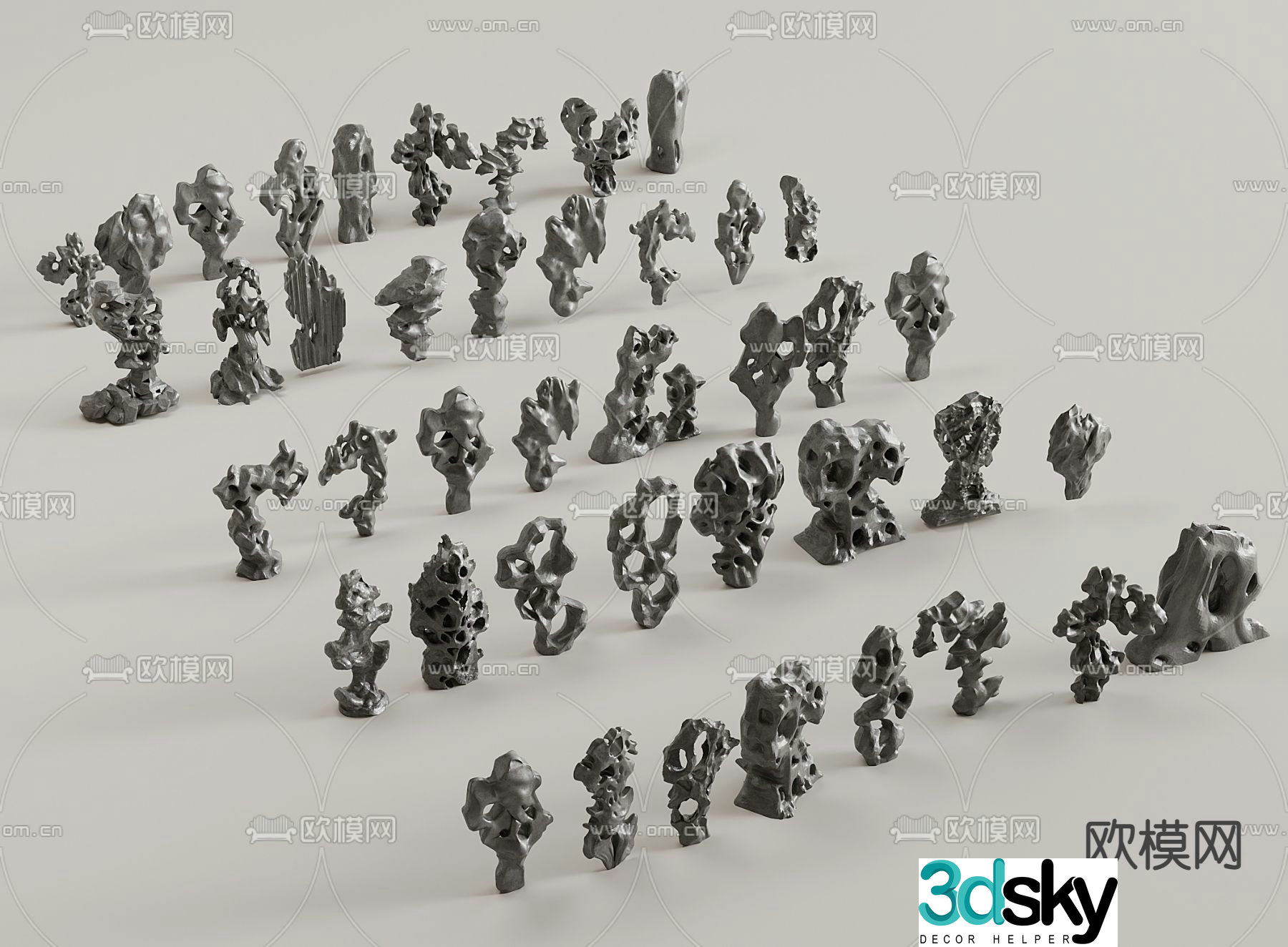 Taihu stone landscape stone 3d model