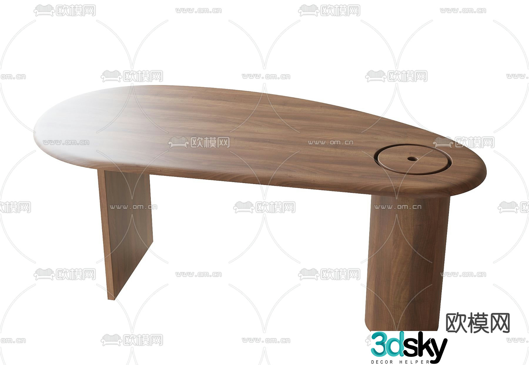 Log desk 3d model