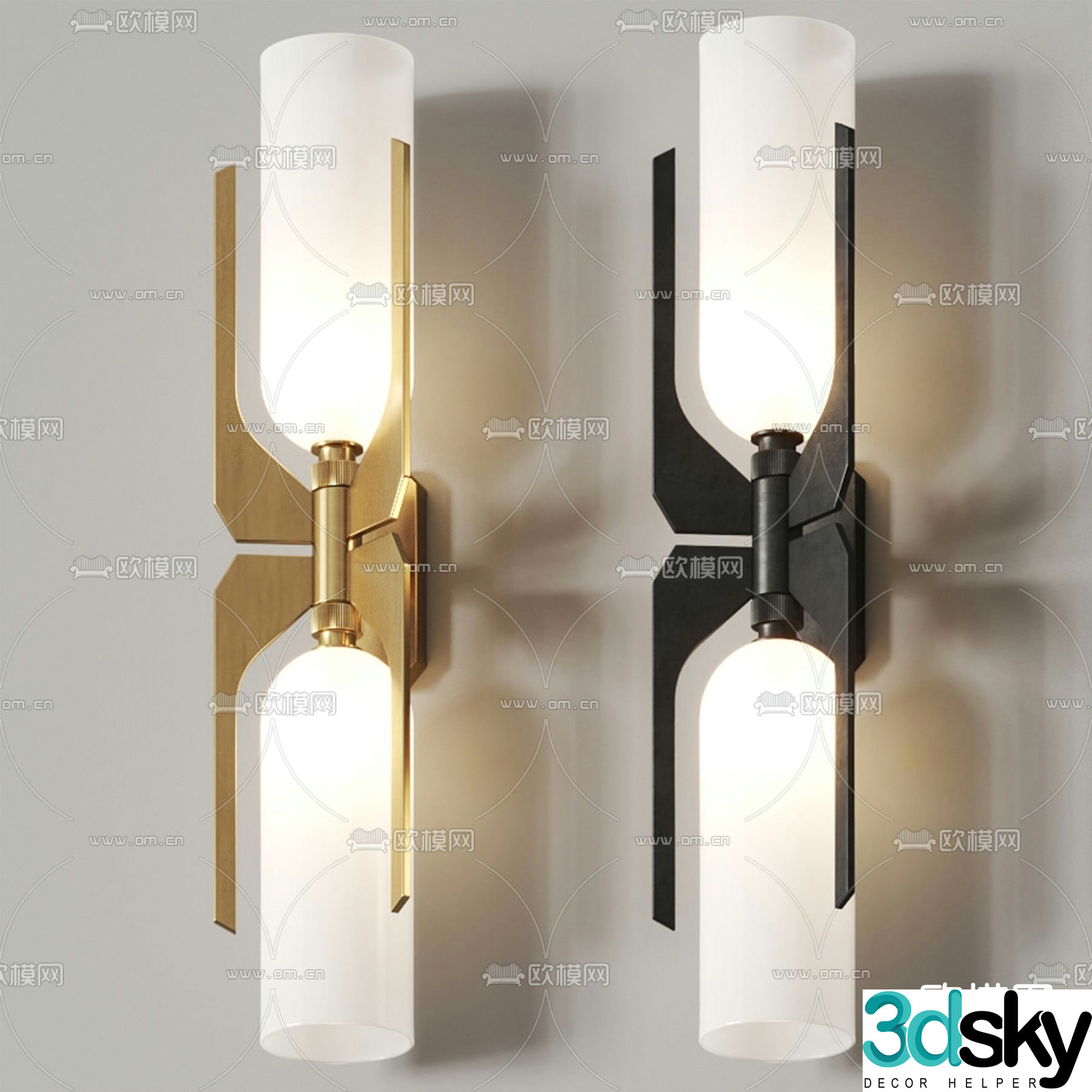 Long wall lamp 3d model