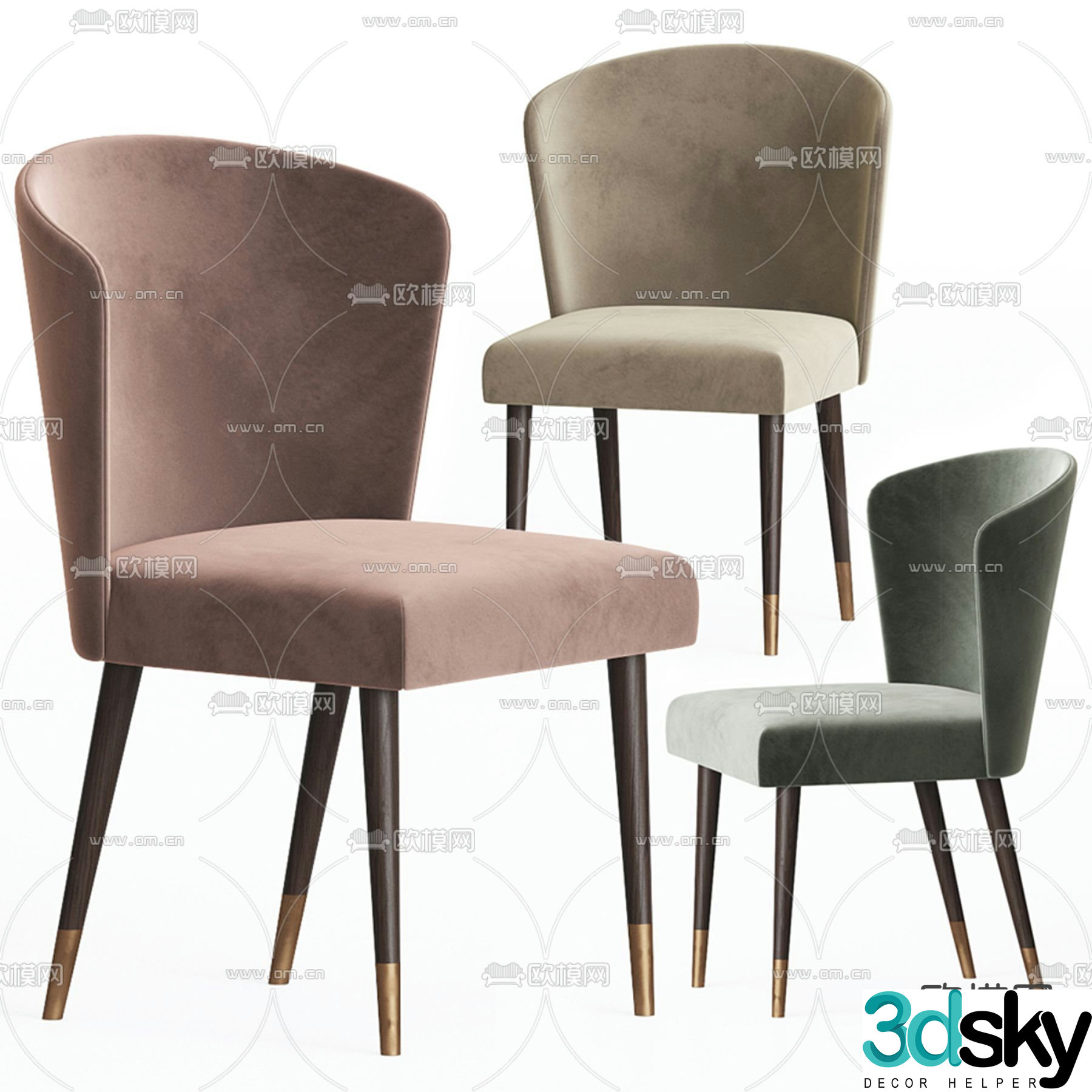 Ninfea chair dining chair 3d model