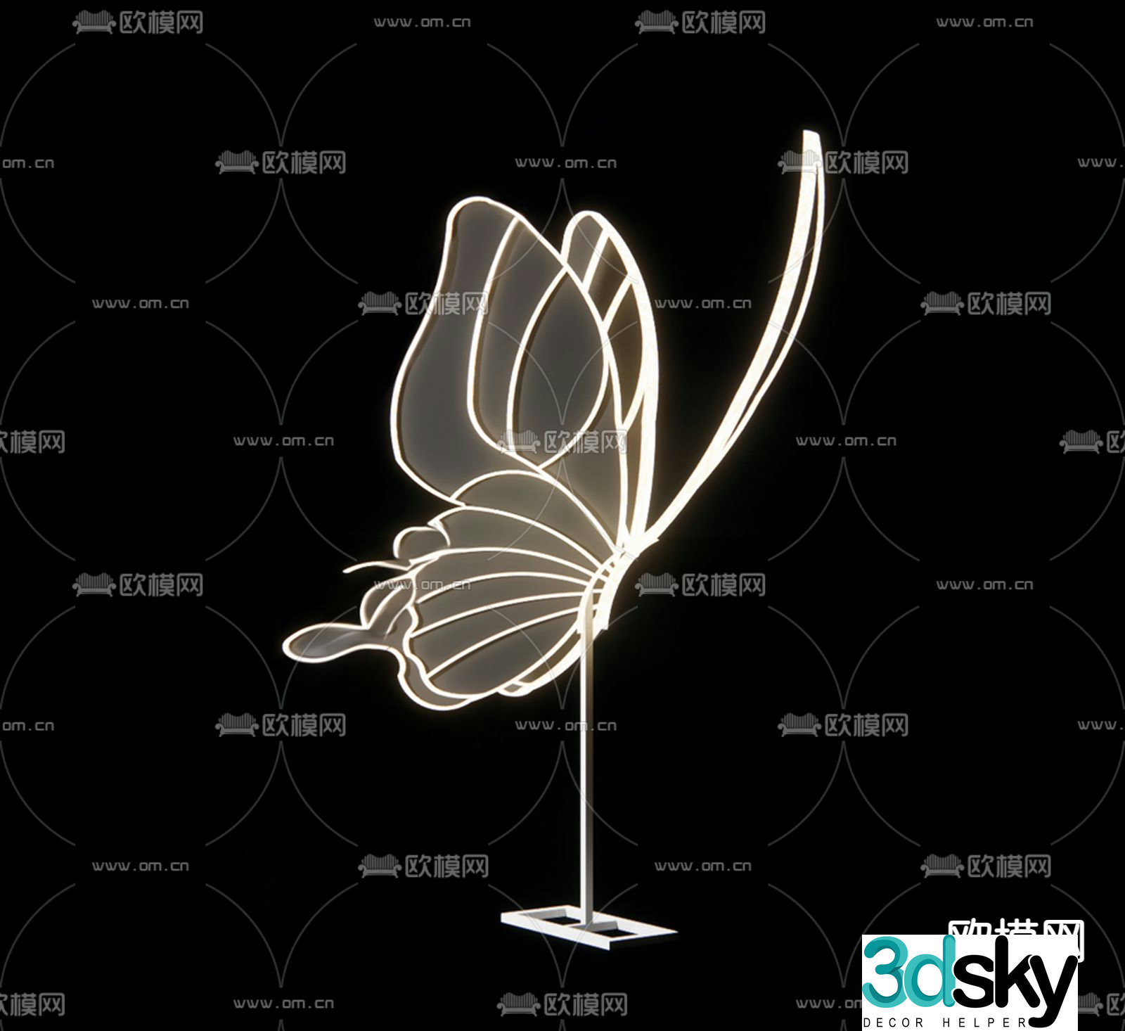 Butterfly lamp Floor lamp 3d model
