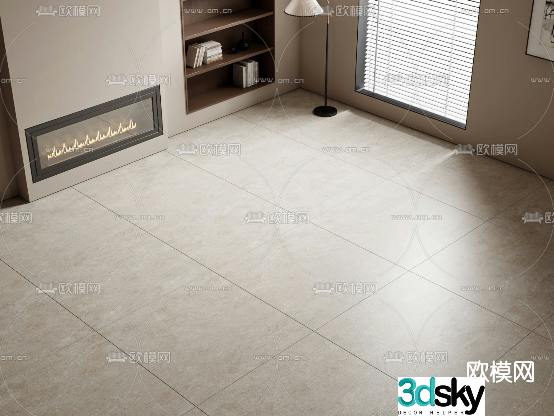 Light gray soft light tiles Ceramic tiles Floor tiles 3d model