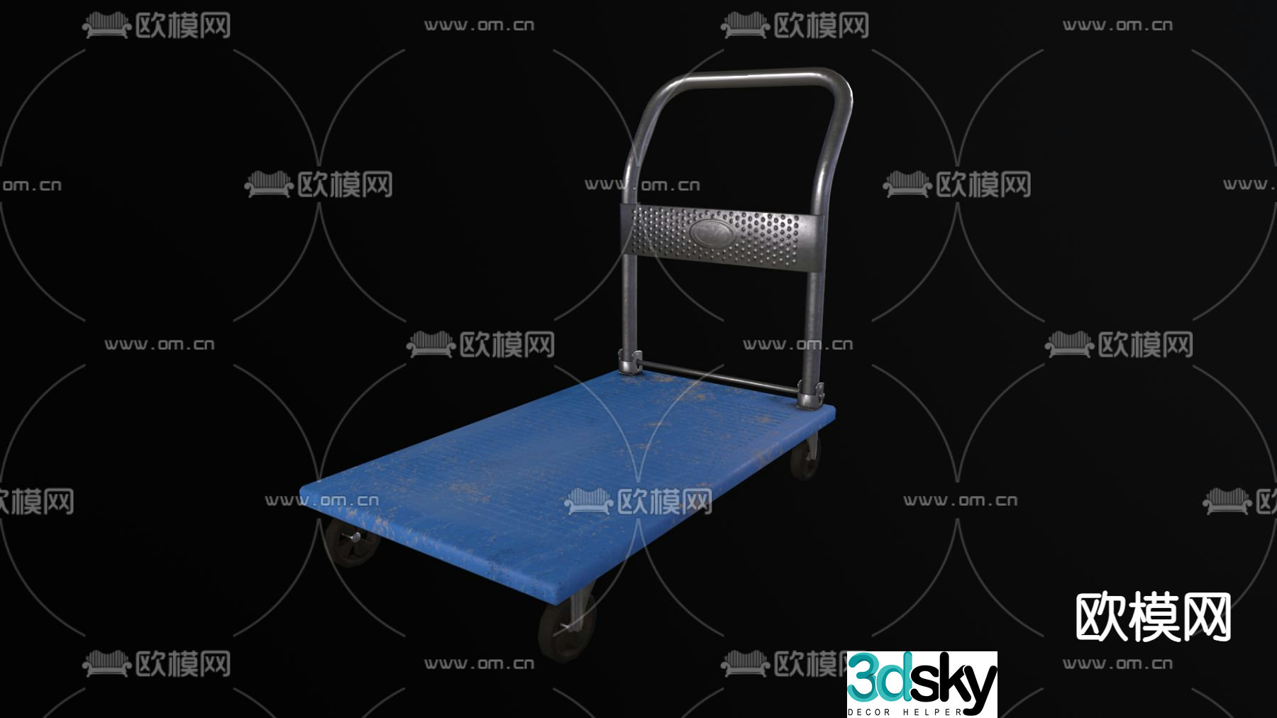 Industrial style trolley transport trolley 3d model