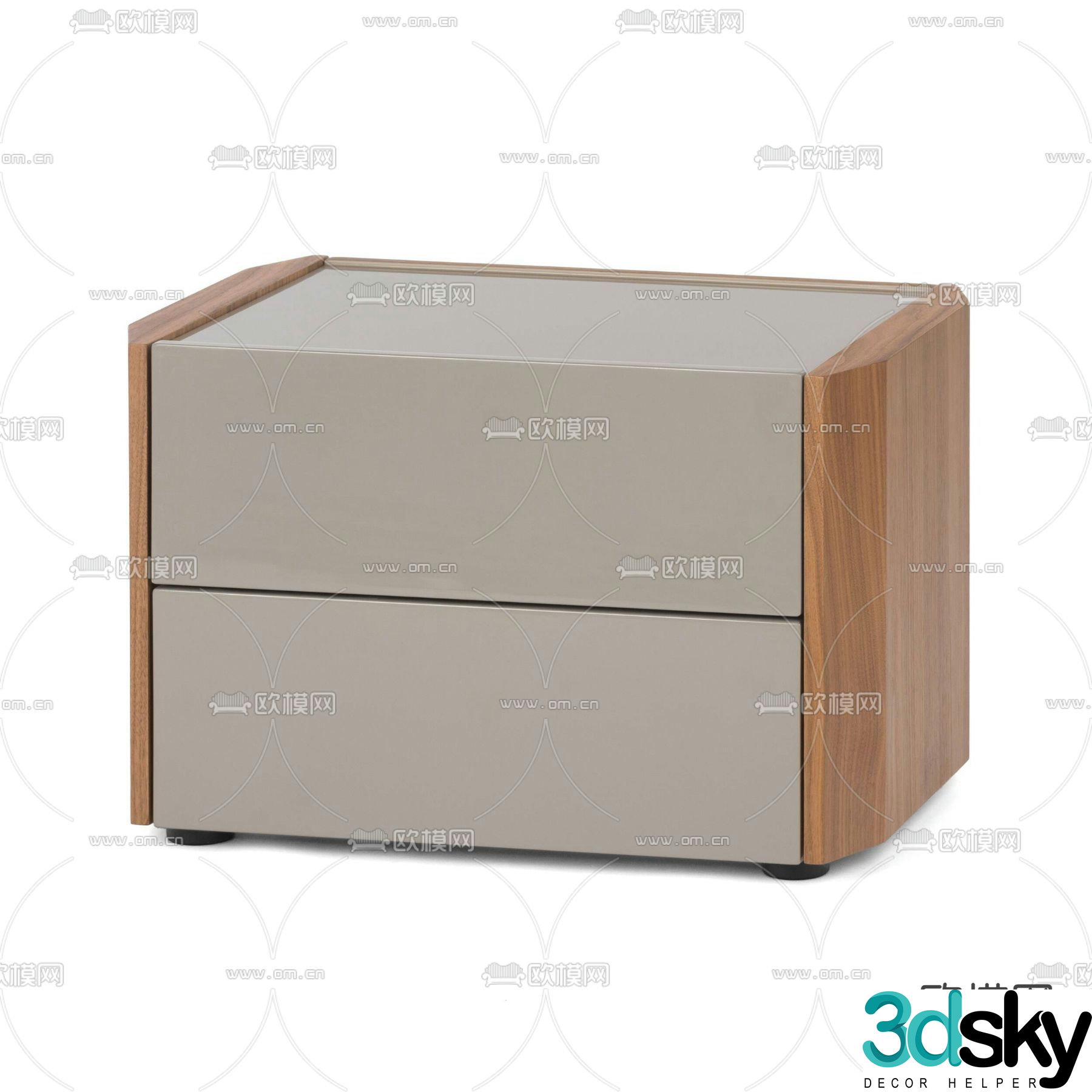 Drawer cabinet bedside table 3d model