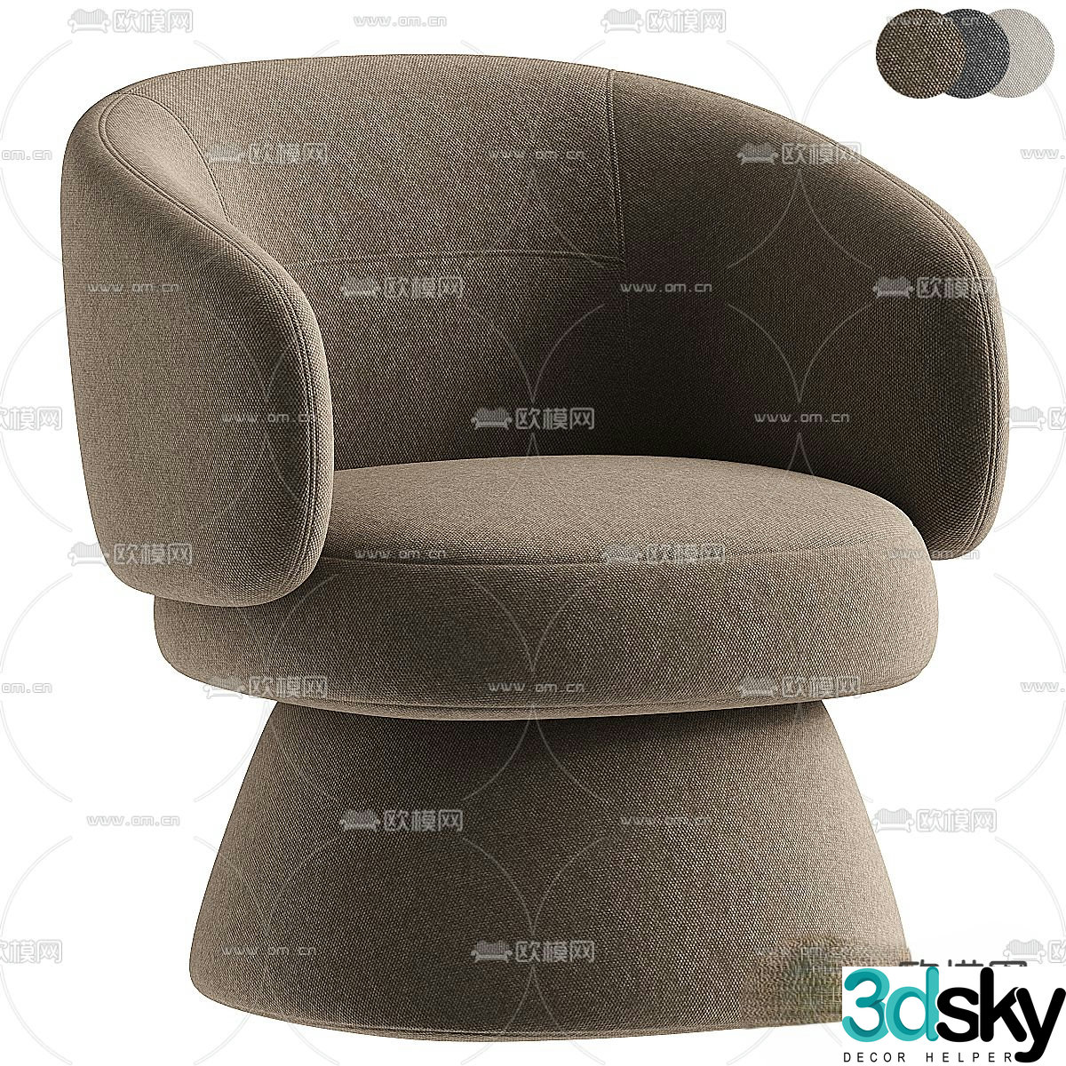 Leisure chair air swivel chair 3d model