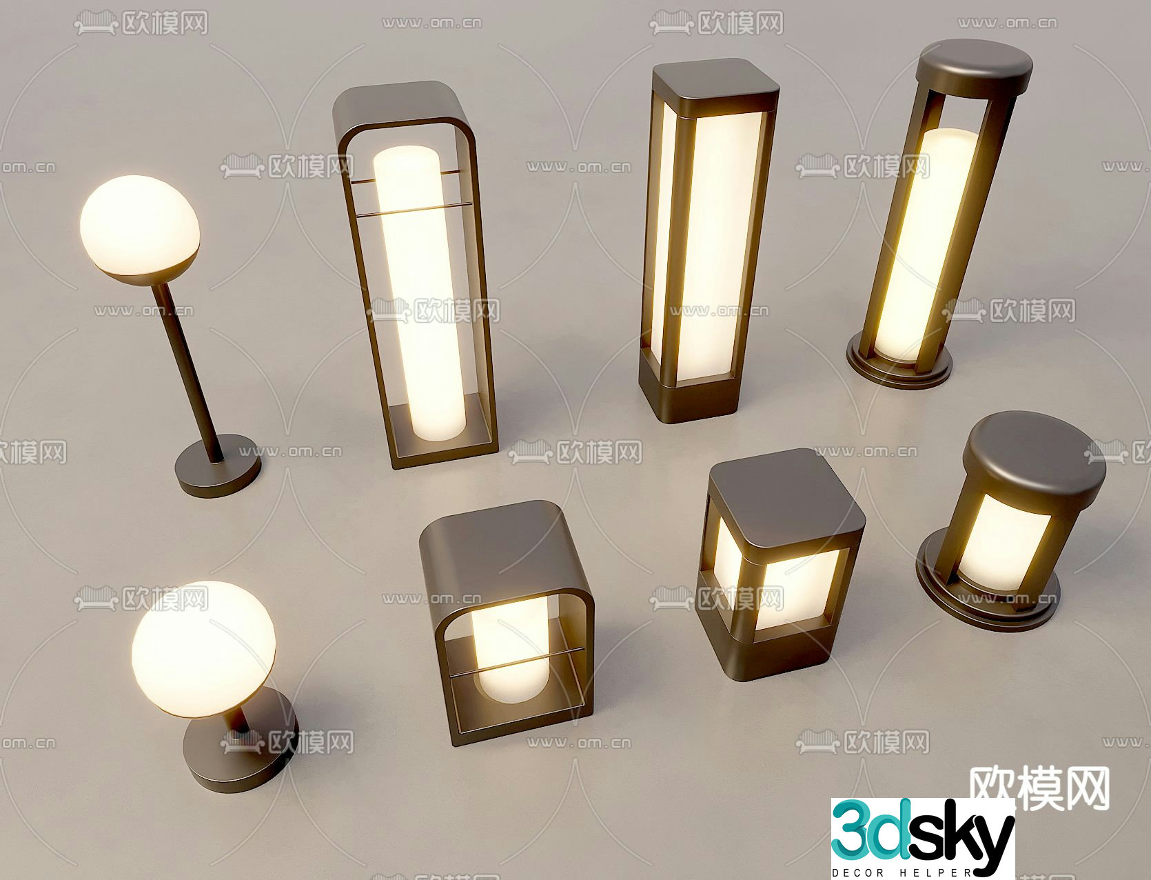 Landscape lights outdoor lights lawn lights grass lamp 3d model