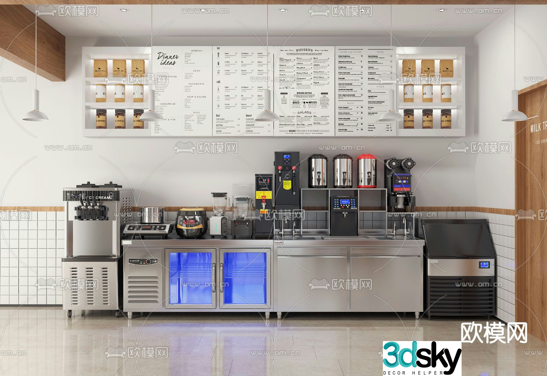 Milk tea shop equipment coffee machine 3d model