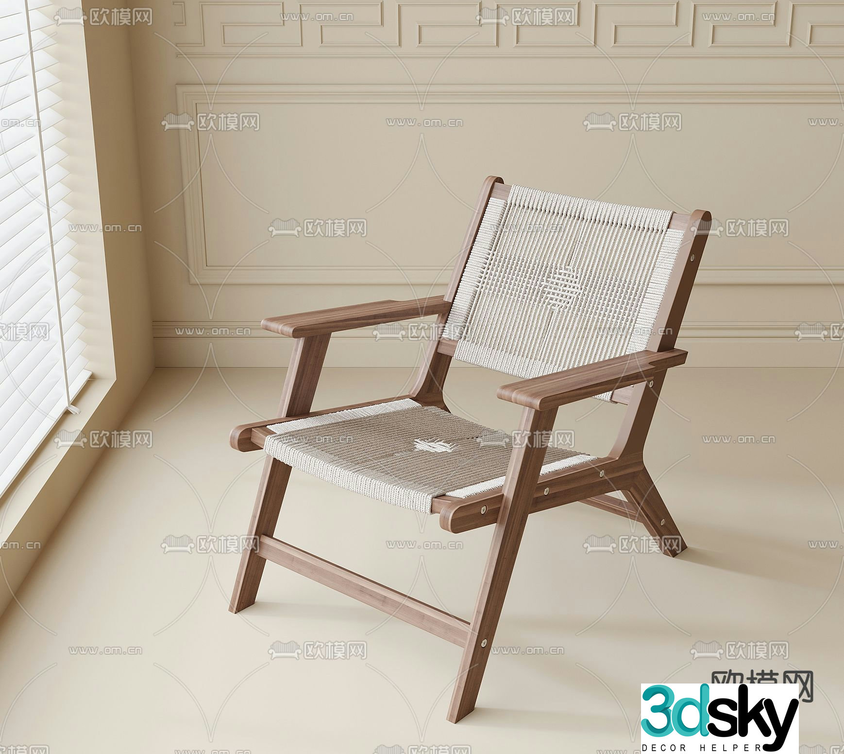 Medieval style chair leisure chair 3d model