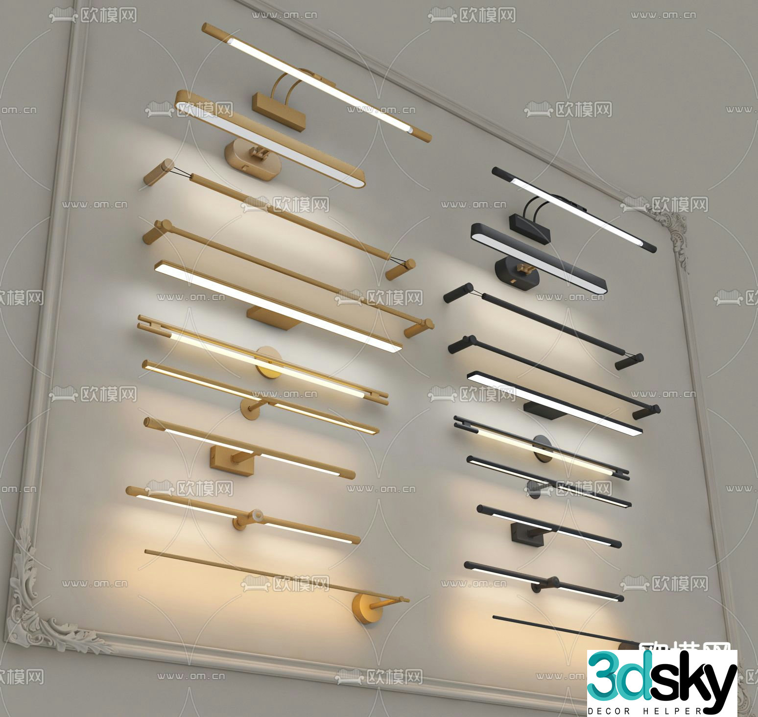 Modern wall lamp mirror headlight painting lamp 3d model