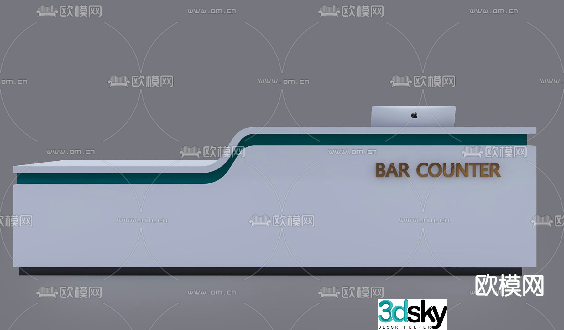 Office reception desk information desk 3d model