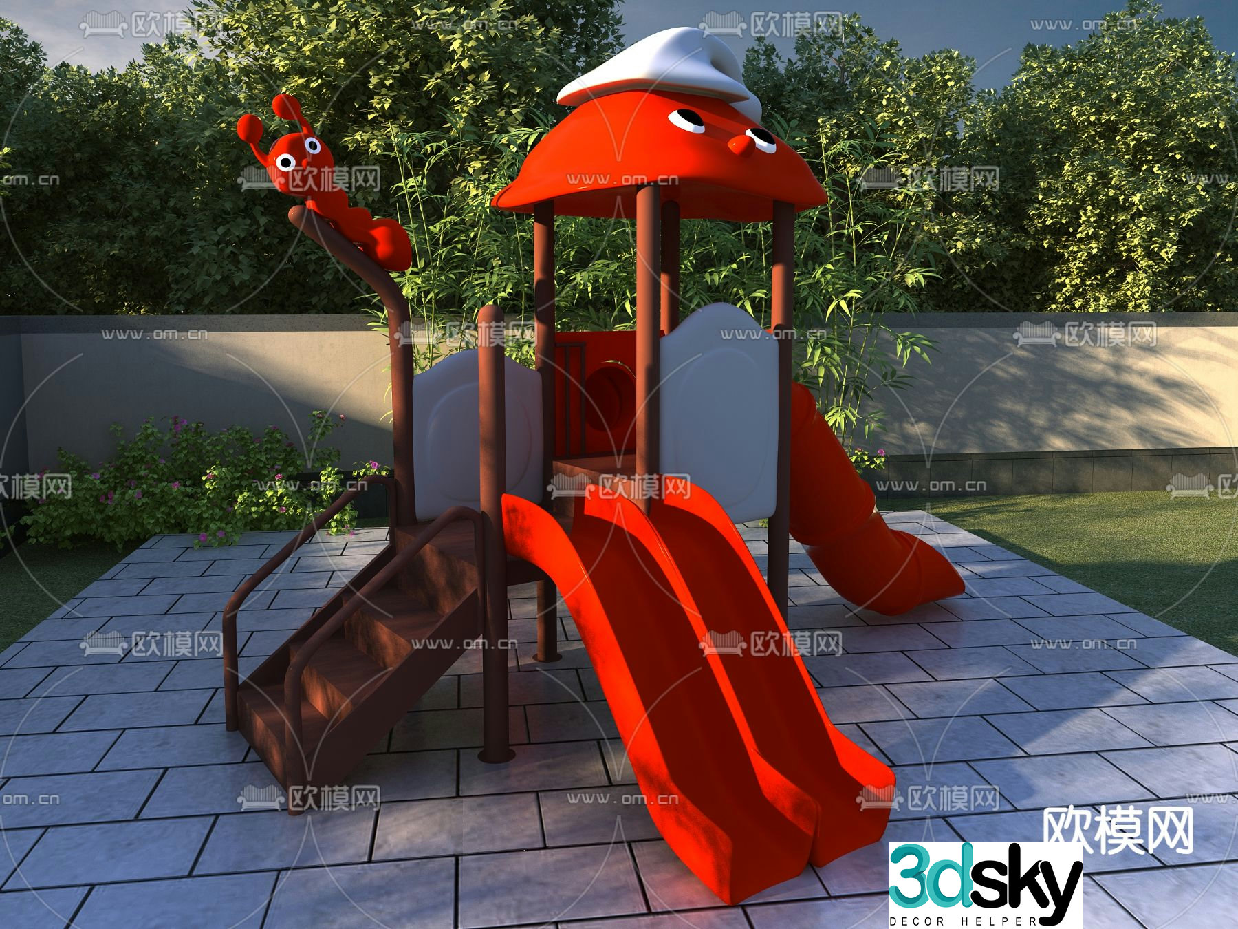 Outdoor children’s slide 3d model