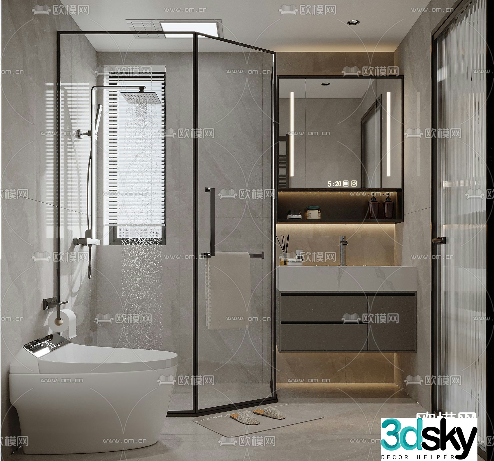 Modern bathroom bathroom 3d model