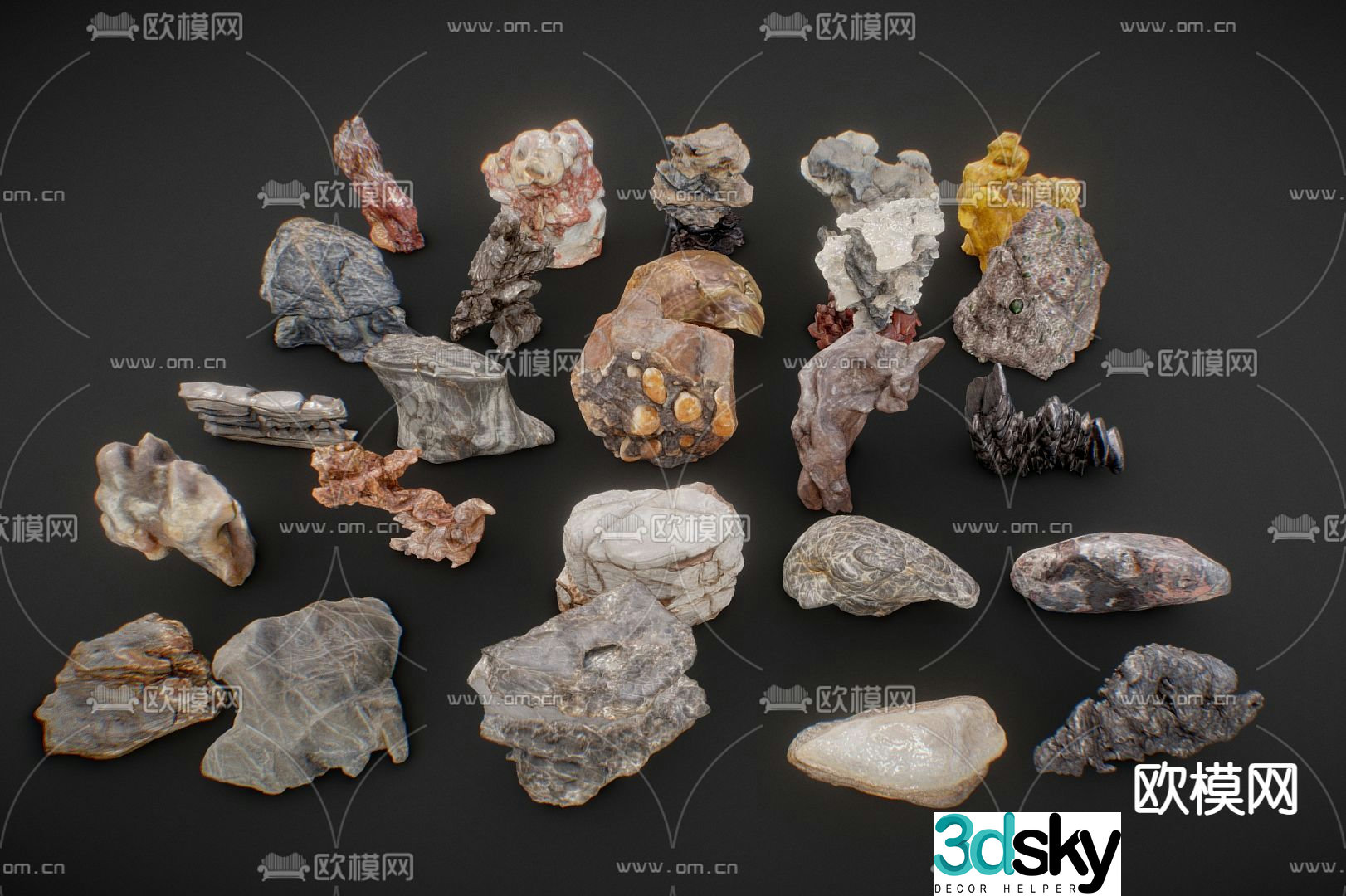 stone rock landscape stone 3d model