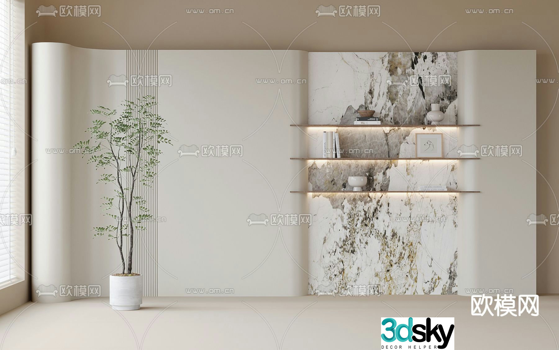 Background wall sofa background 3d model