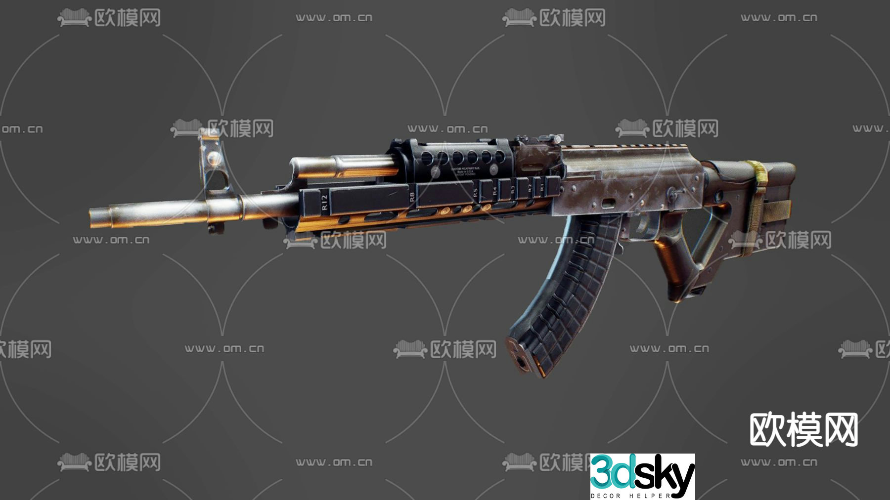 rifle assault rifle weapon 3d model
