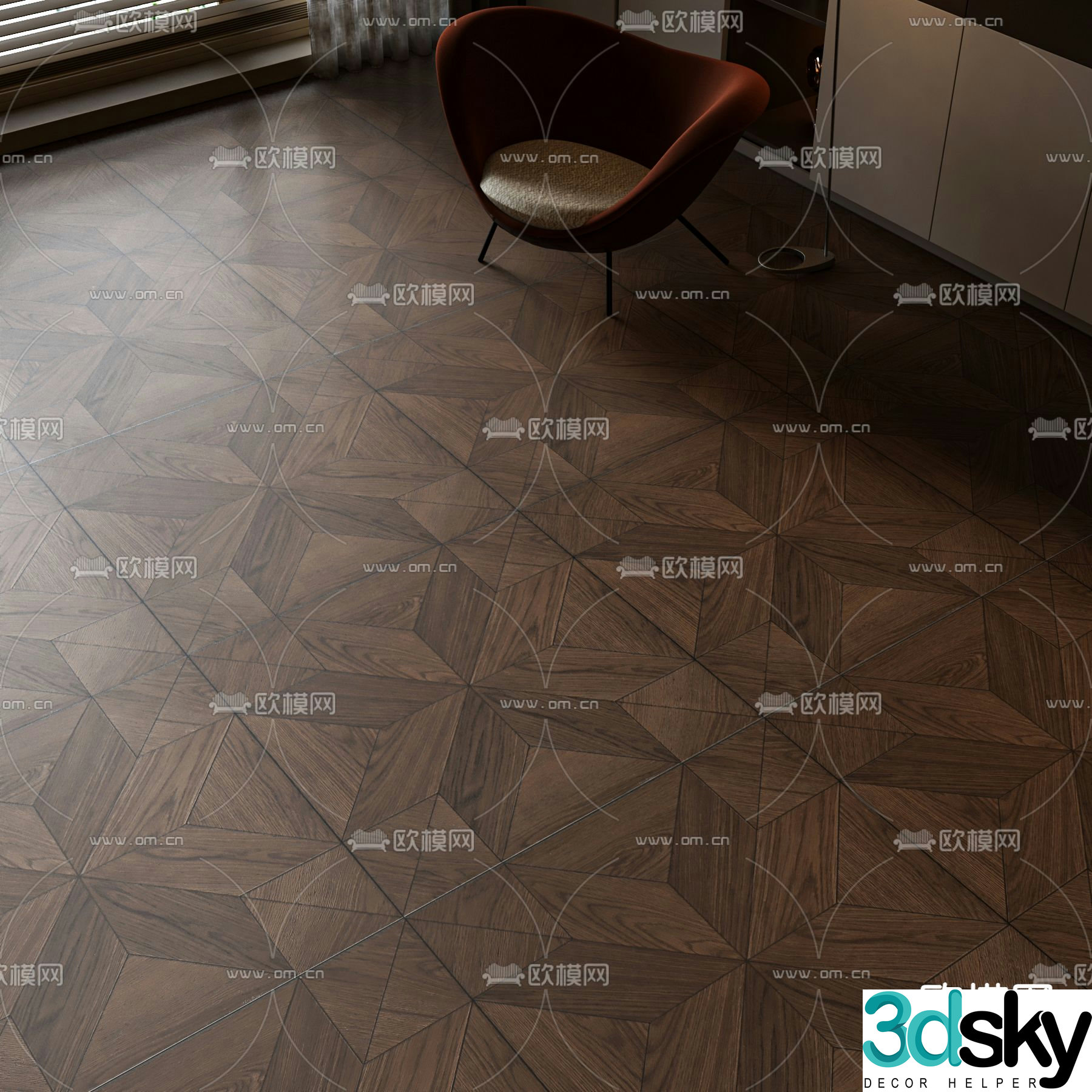 3D model of medieval style wood floor