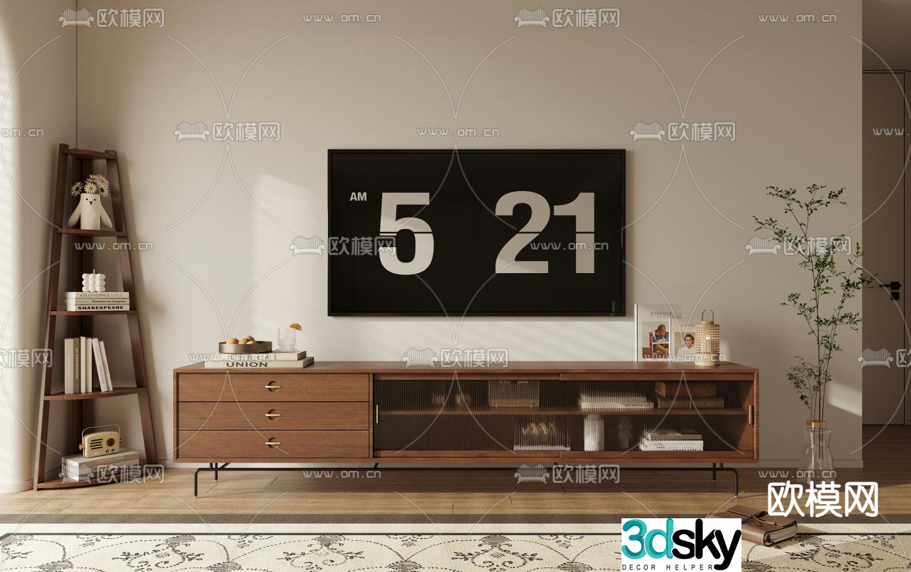 Medieval style TV cabinet 3D model