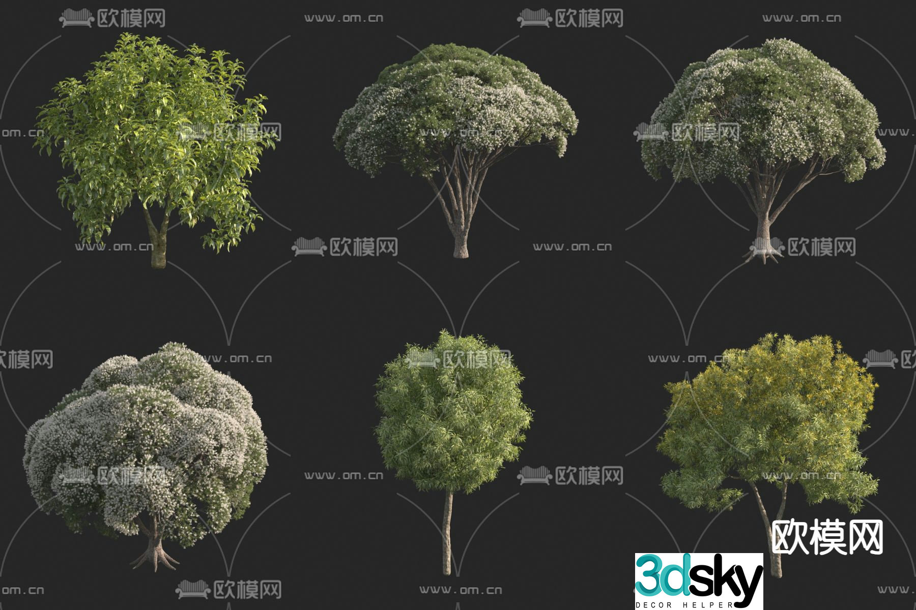 Snow Wood Tree Flower Tree Landscape Tree Street Tree 3D Model