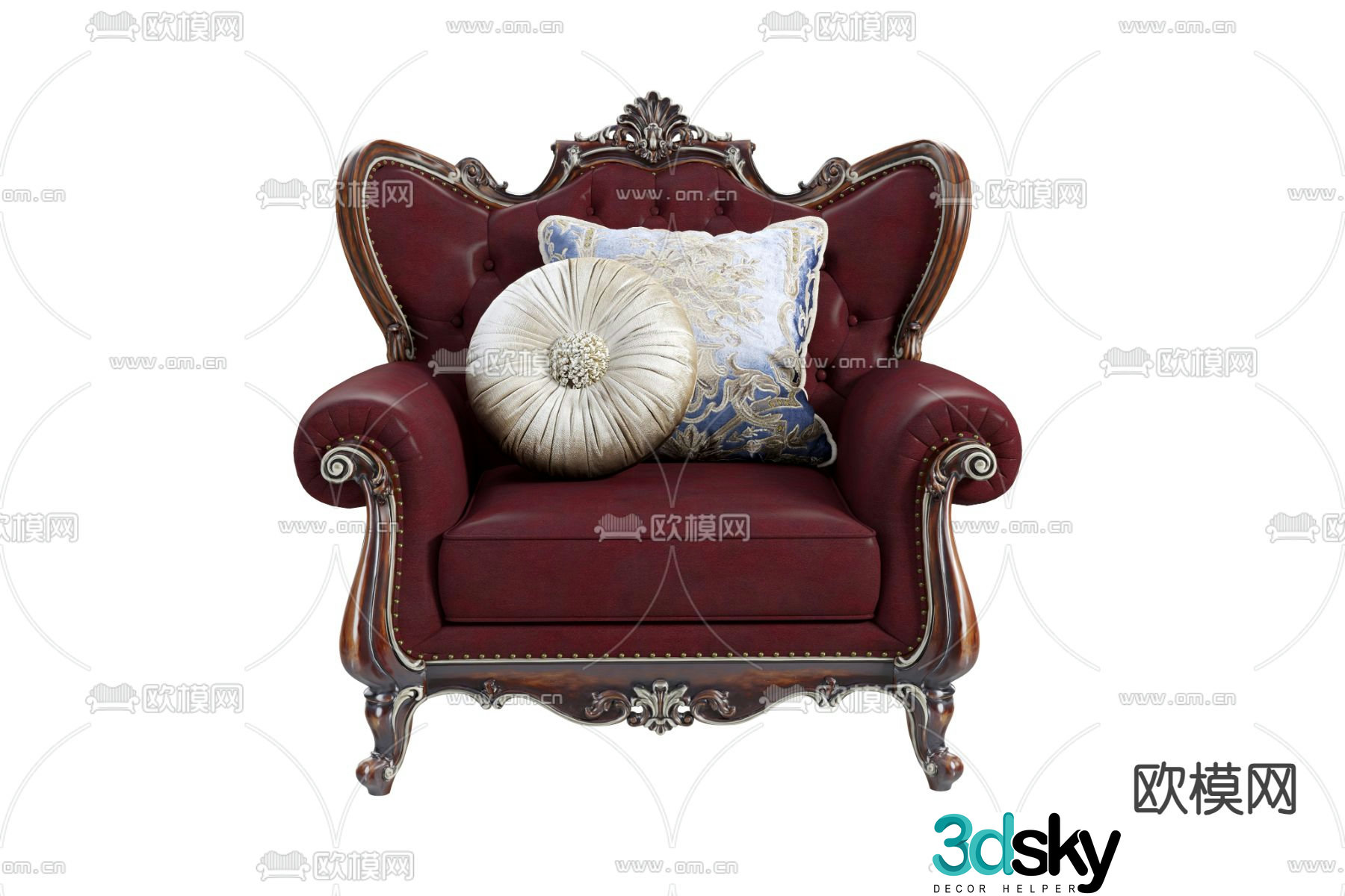 European style sofa chair leisure chair 3d model