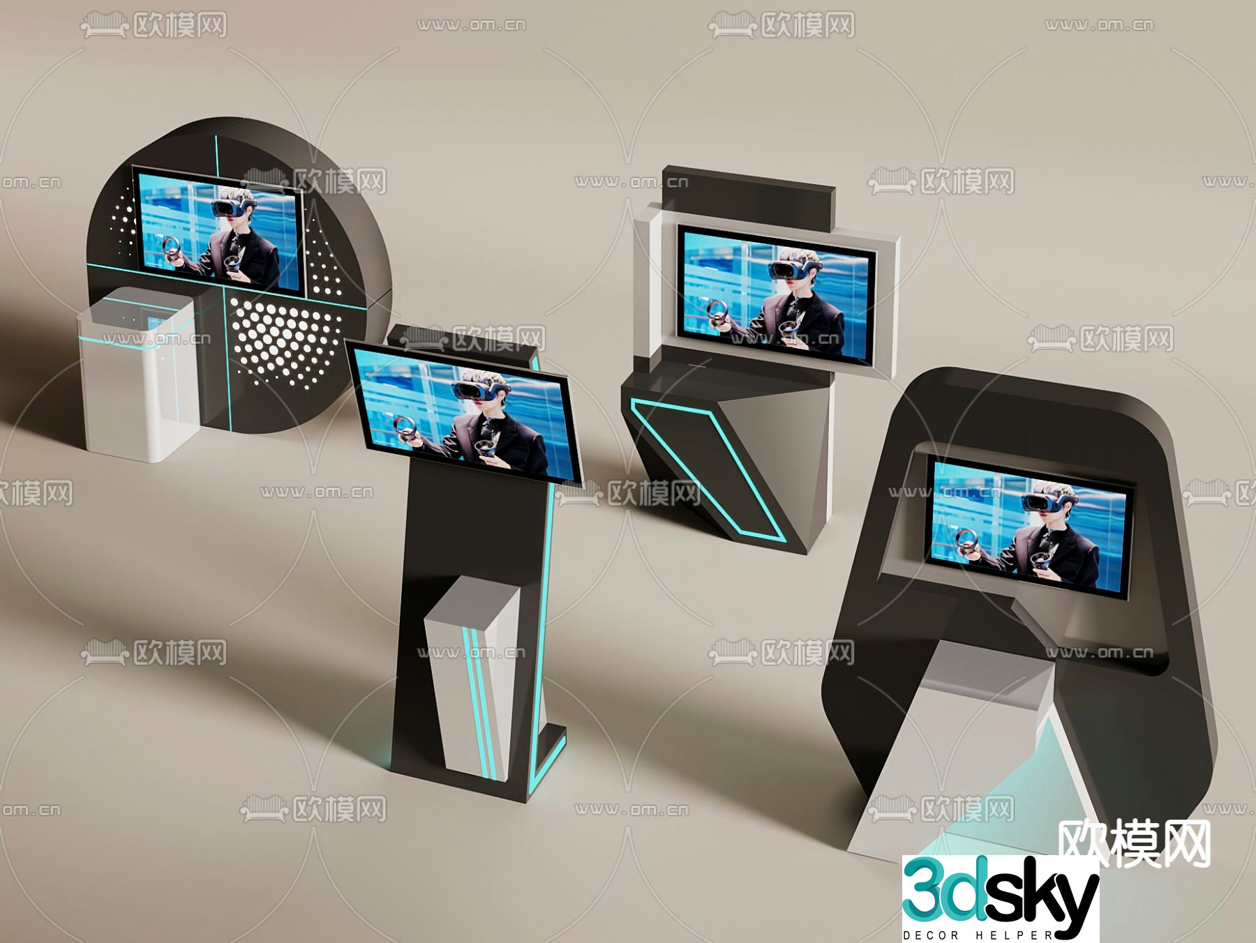 Touch screen shopping guide terminal multimedia guide 3D model