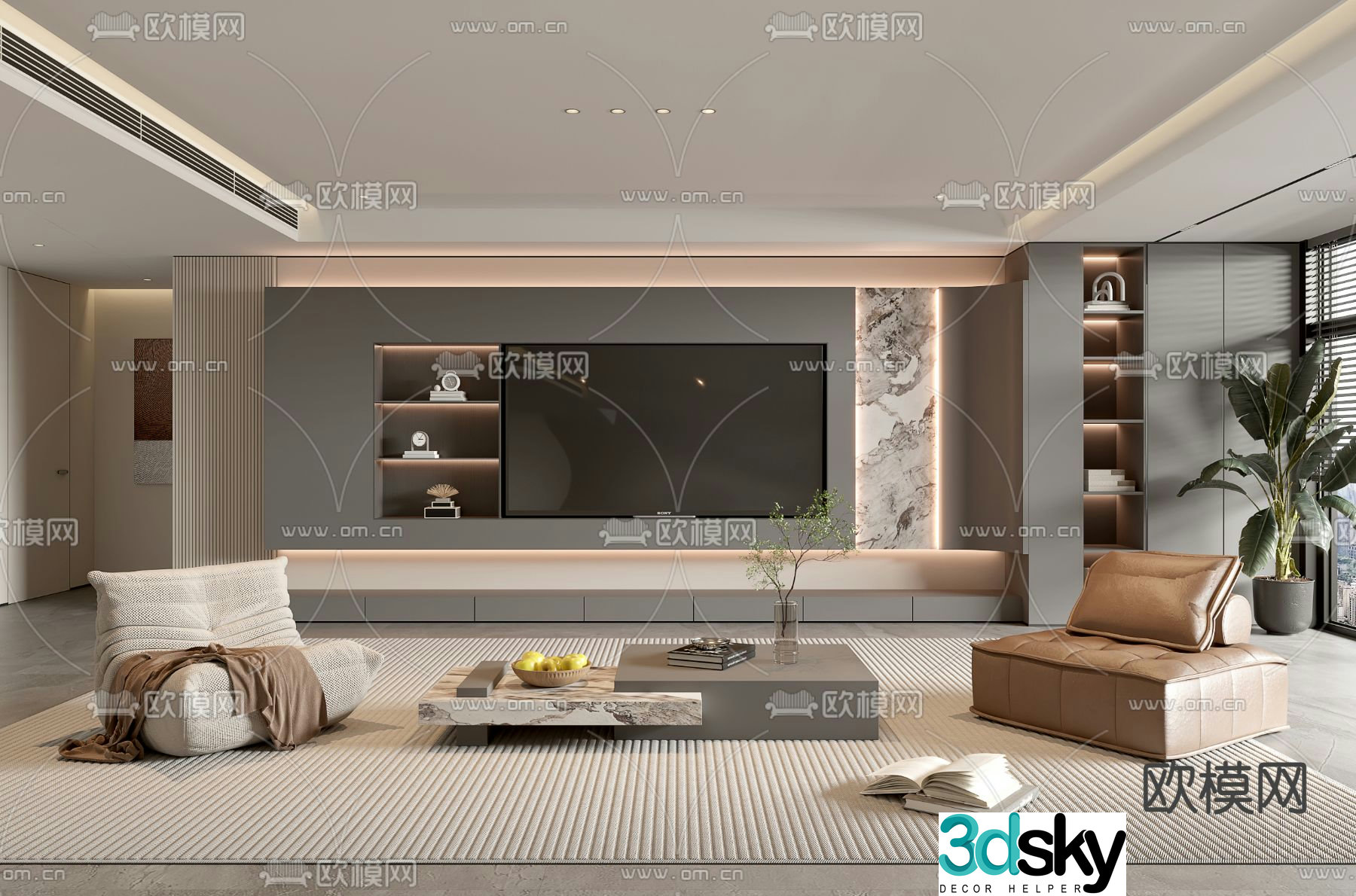 Modern living room 3d model