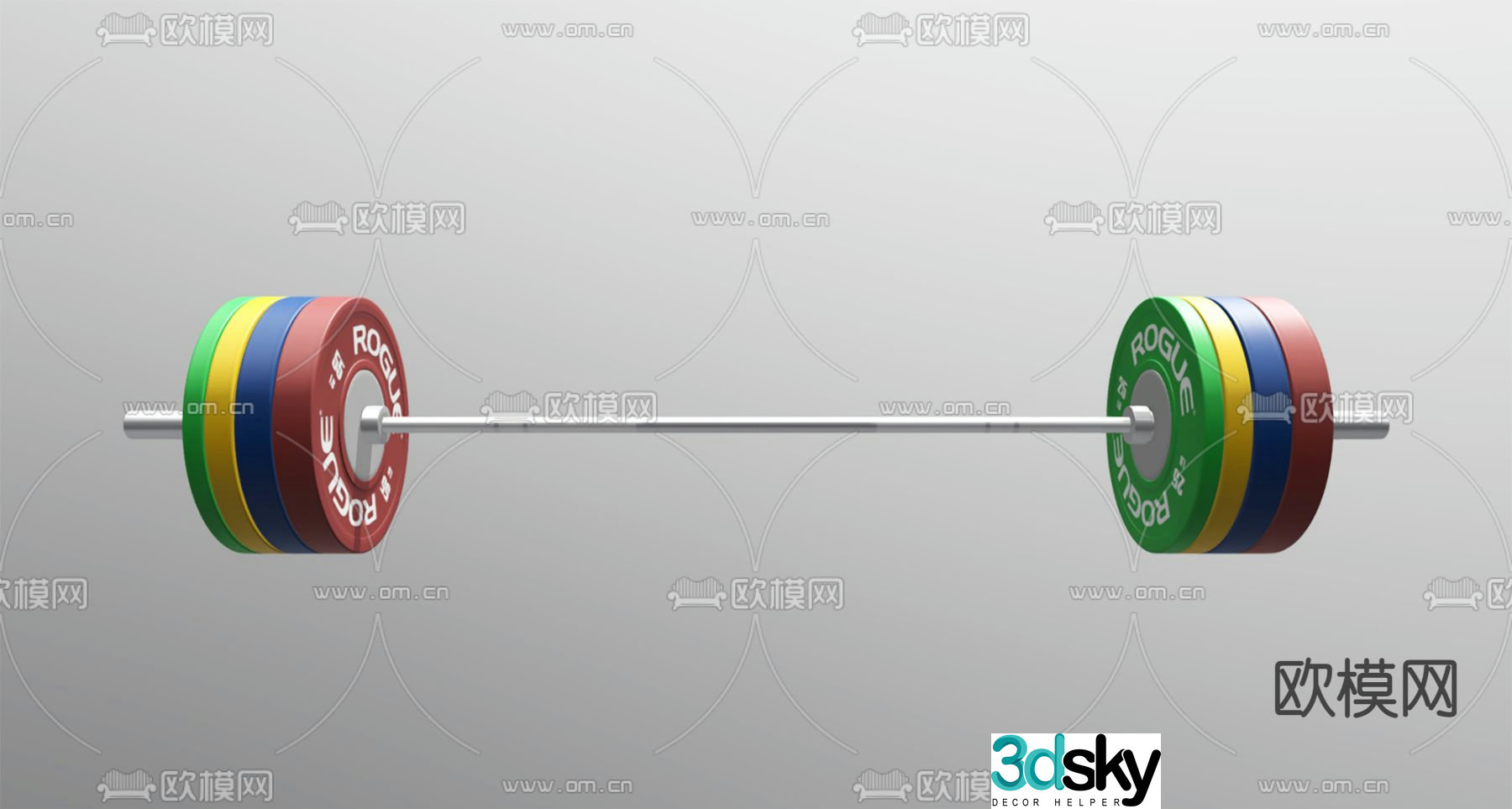 Weightlifting barbell fitness equipment 3d model