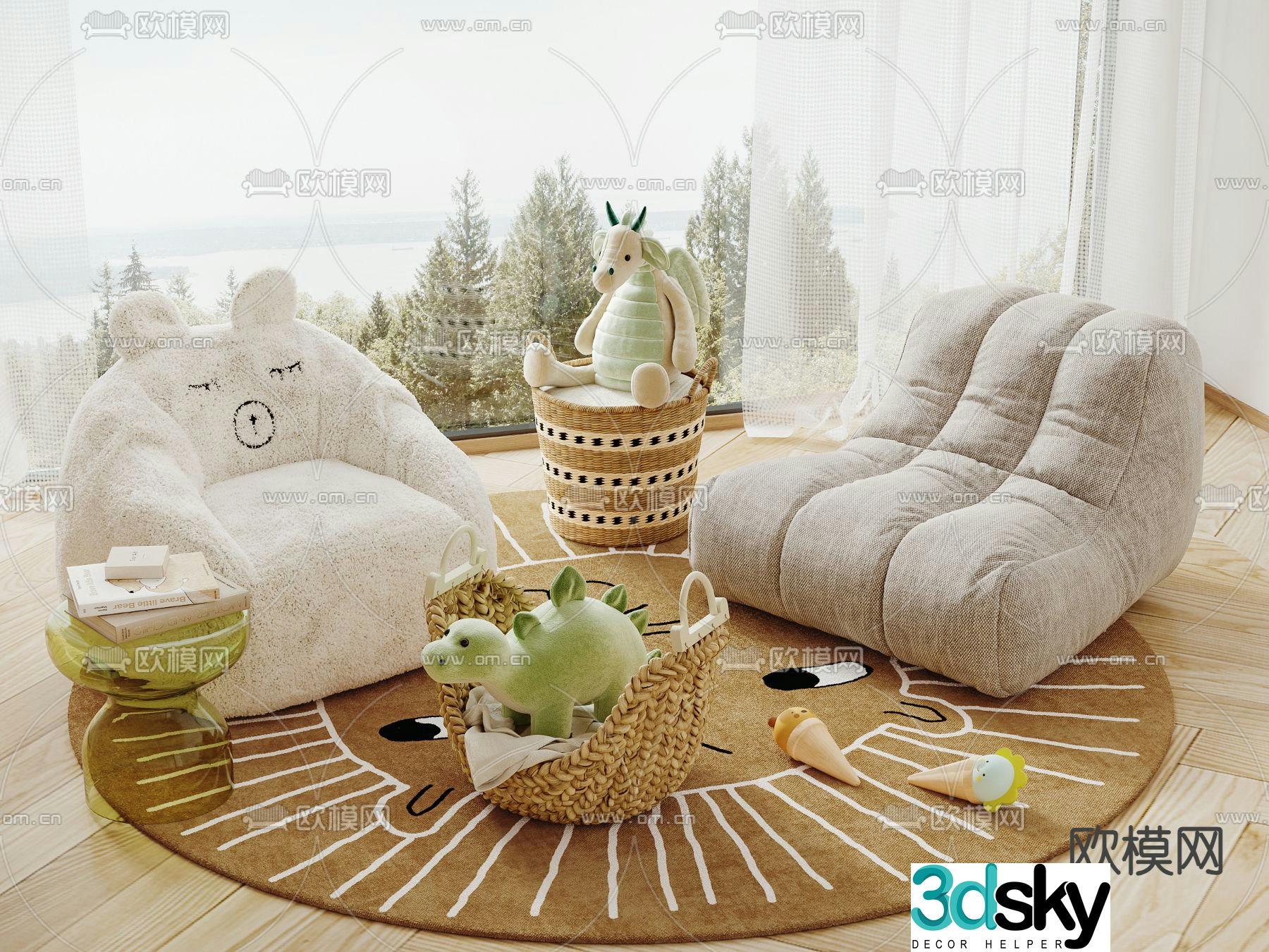 Children’s sofa beanbag sofa 3d model