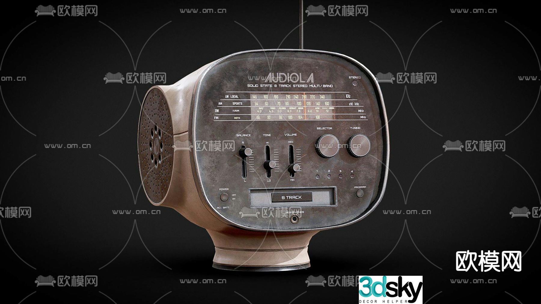 Industrial style space age radio communication equipment 3d model