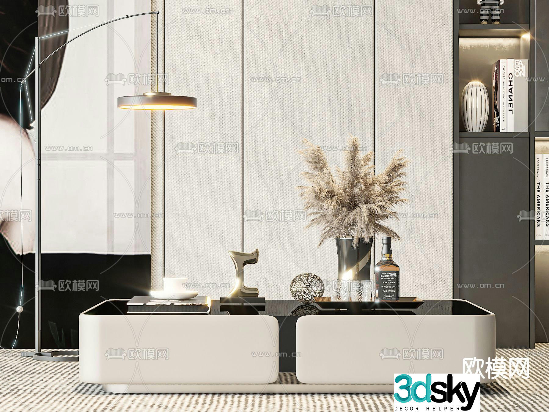 Coffee table square table 3d model