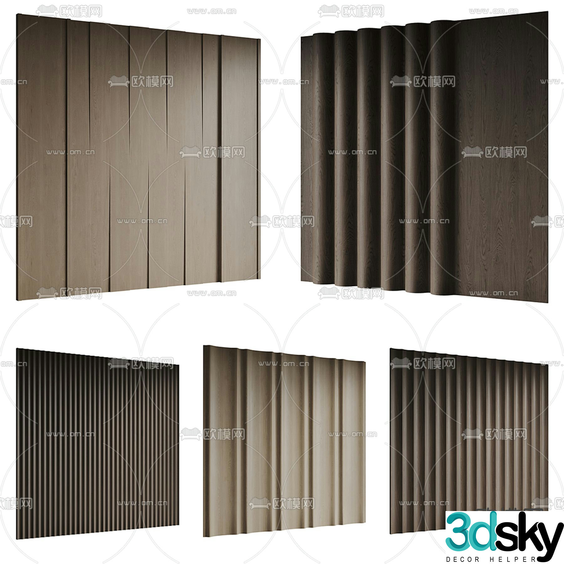 Grating panel wall panel 3d model