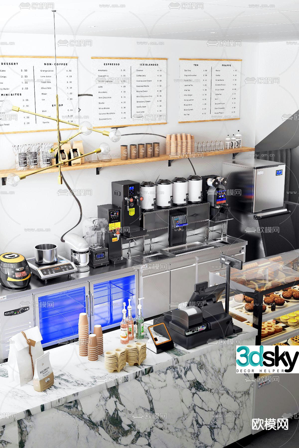 Dessert shop workbench Operating table 3D model