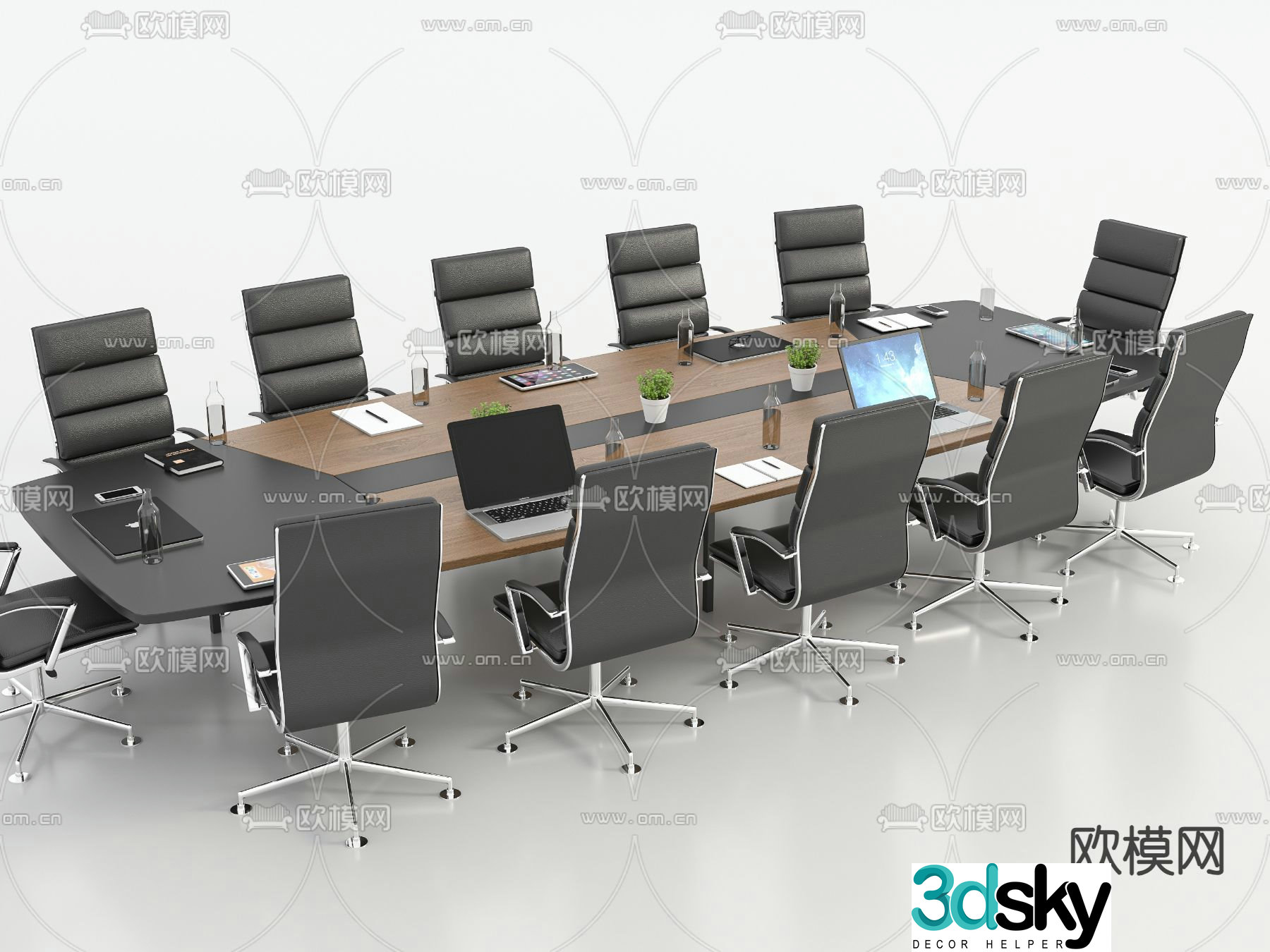 Conference tables and chairs conference table 3d model