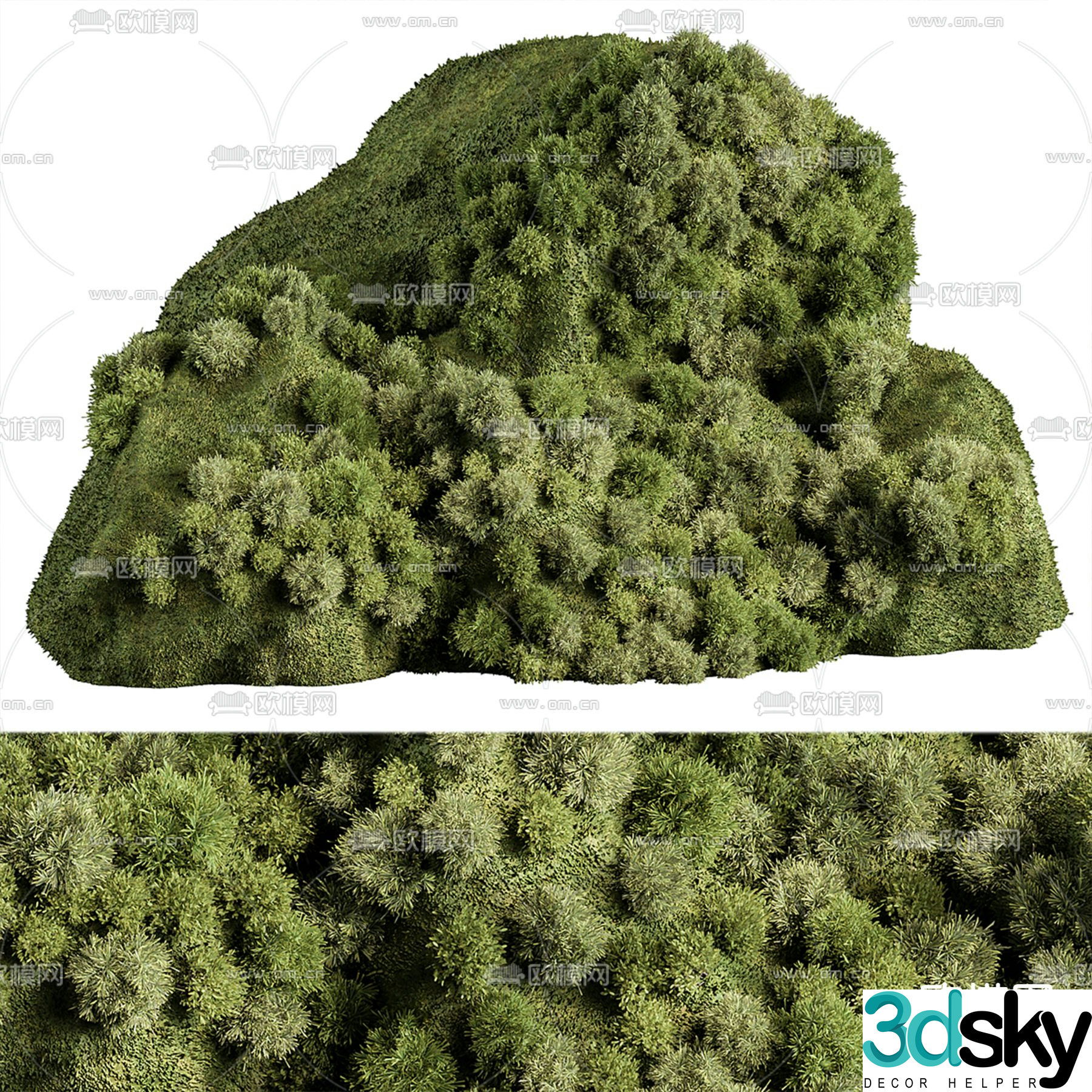 Moss green plant plant pile 3d model