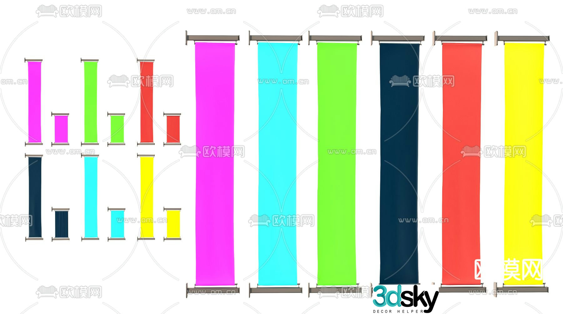 Billboard Banner Vertical 3D Model