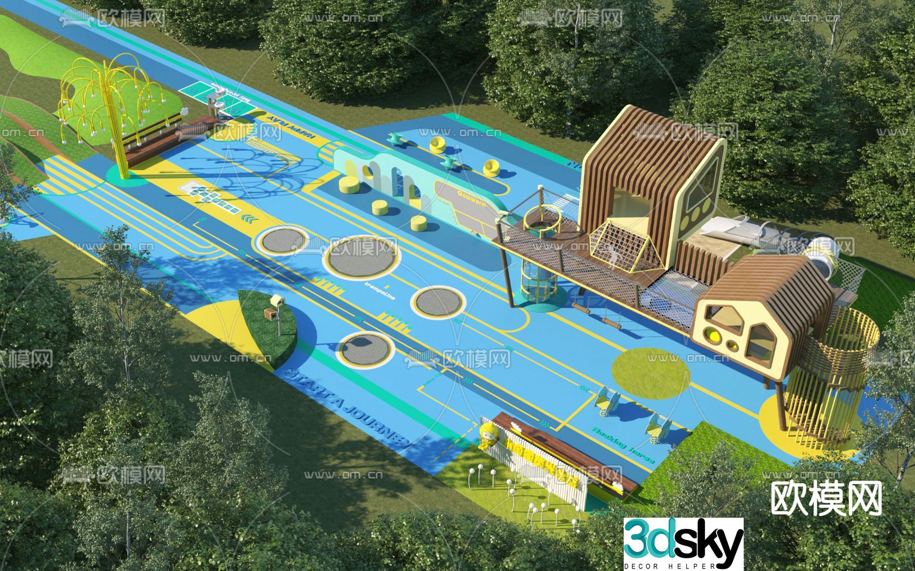 Children’s play area amusement equipment 3d model