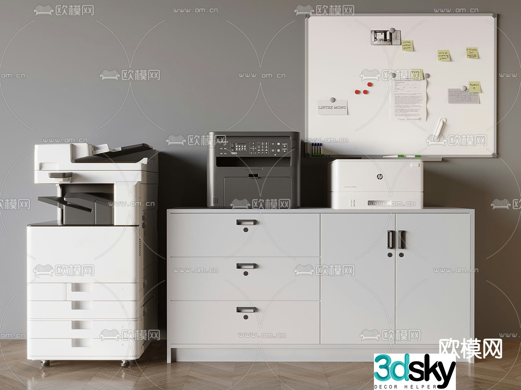 Laser printer smart printer office supplies 3d model