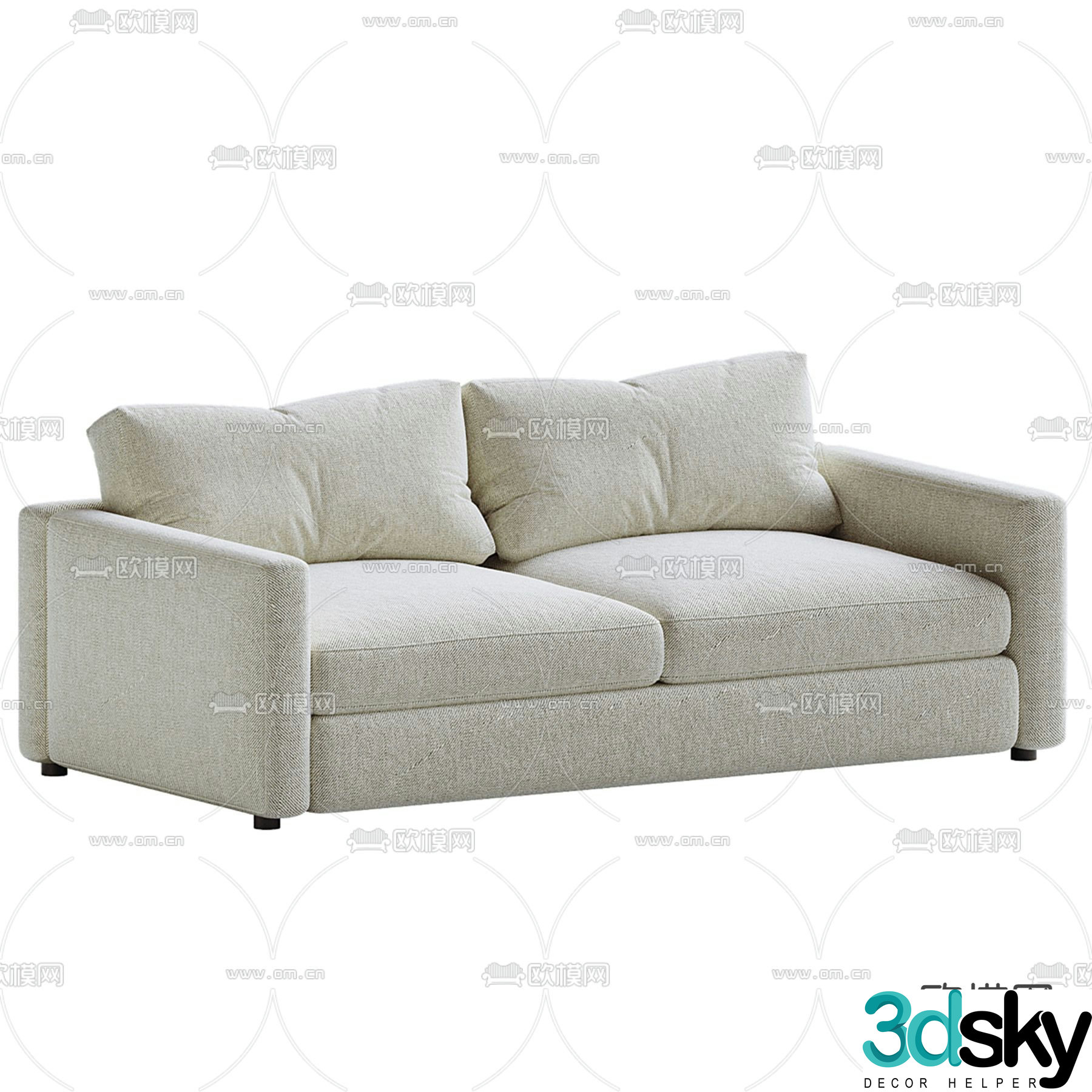 Miller leisure sofa multi-person sofa 3d model