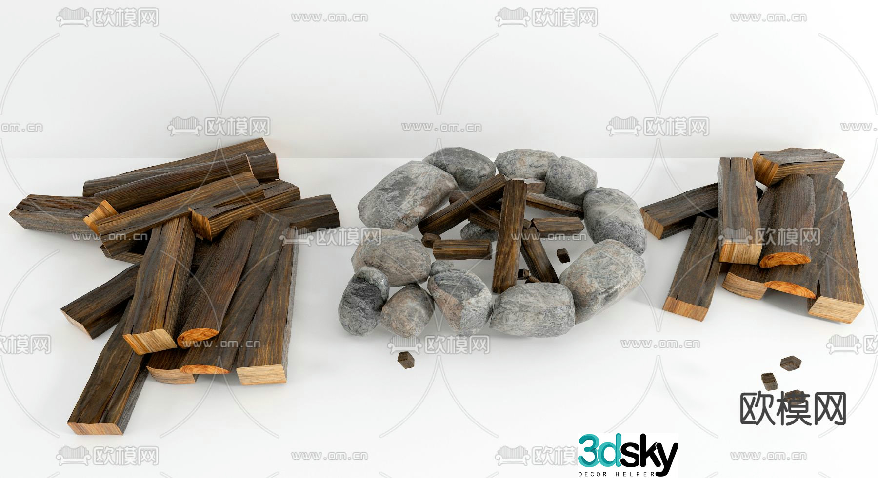 wood firewood pile firewood pile 3d model