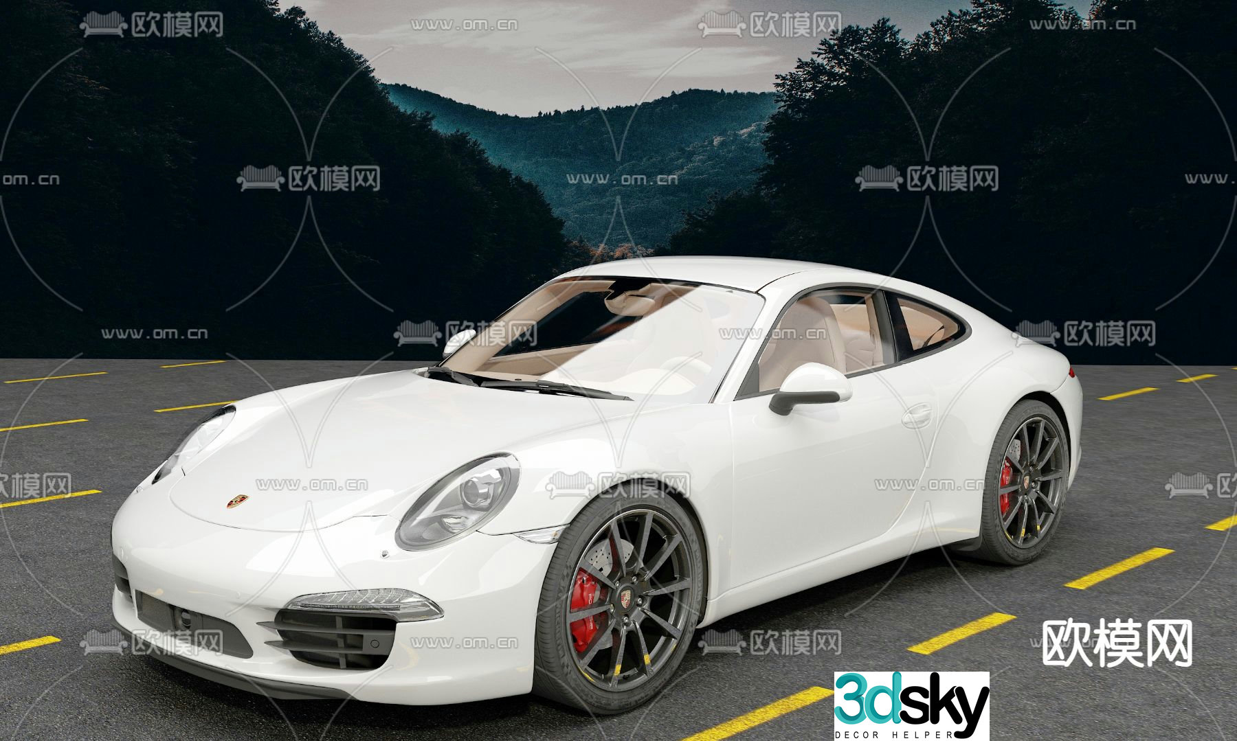 Porsche car sedan 3d model