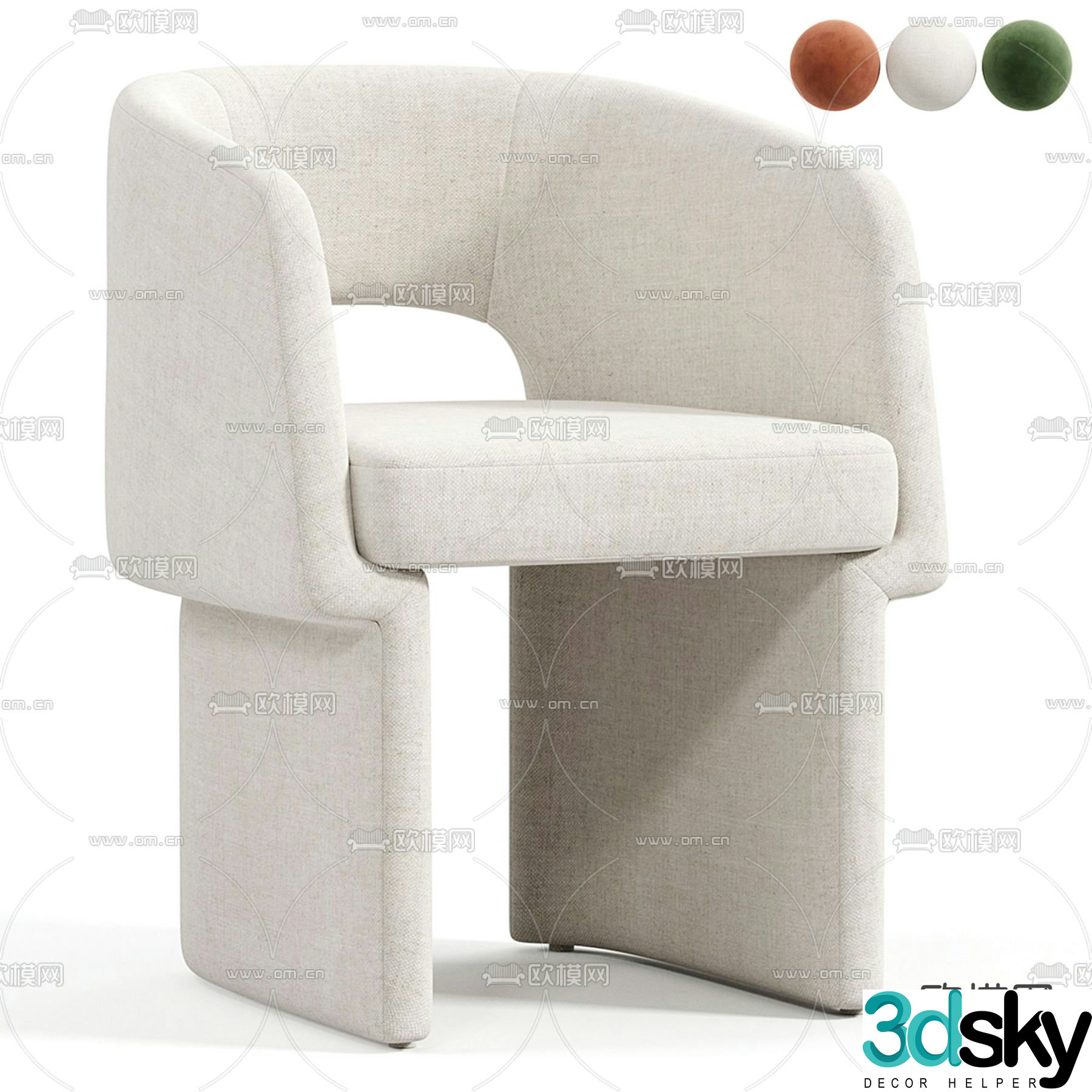 Modern chair dining chair 3d model