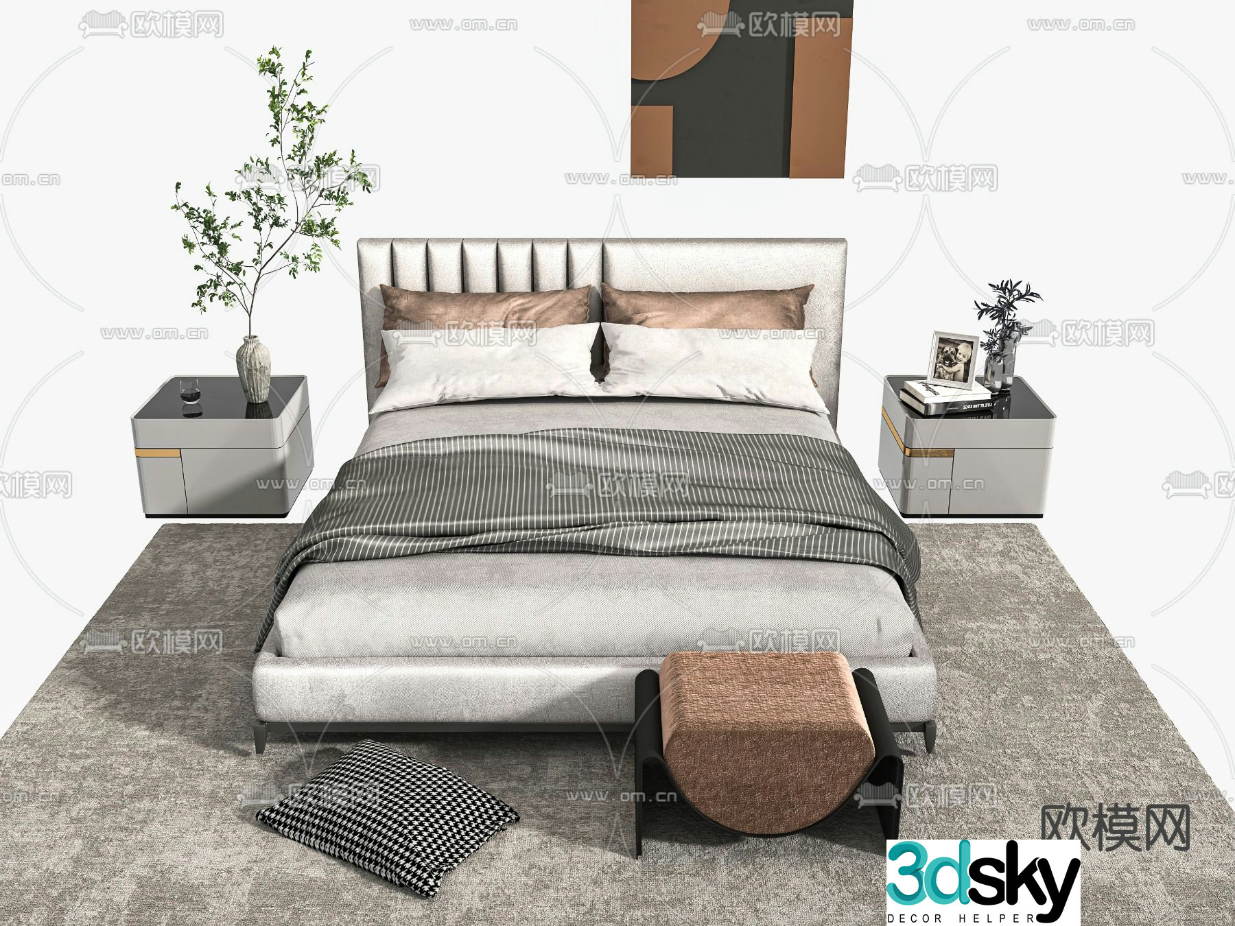 Double bed 3d model