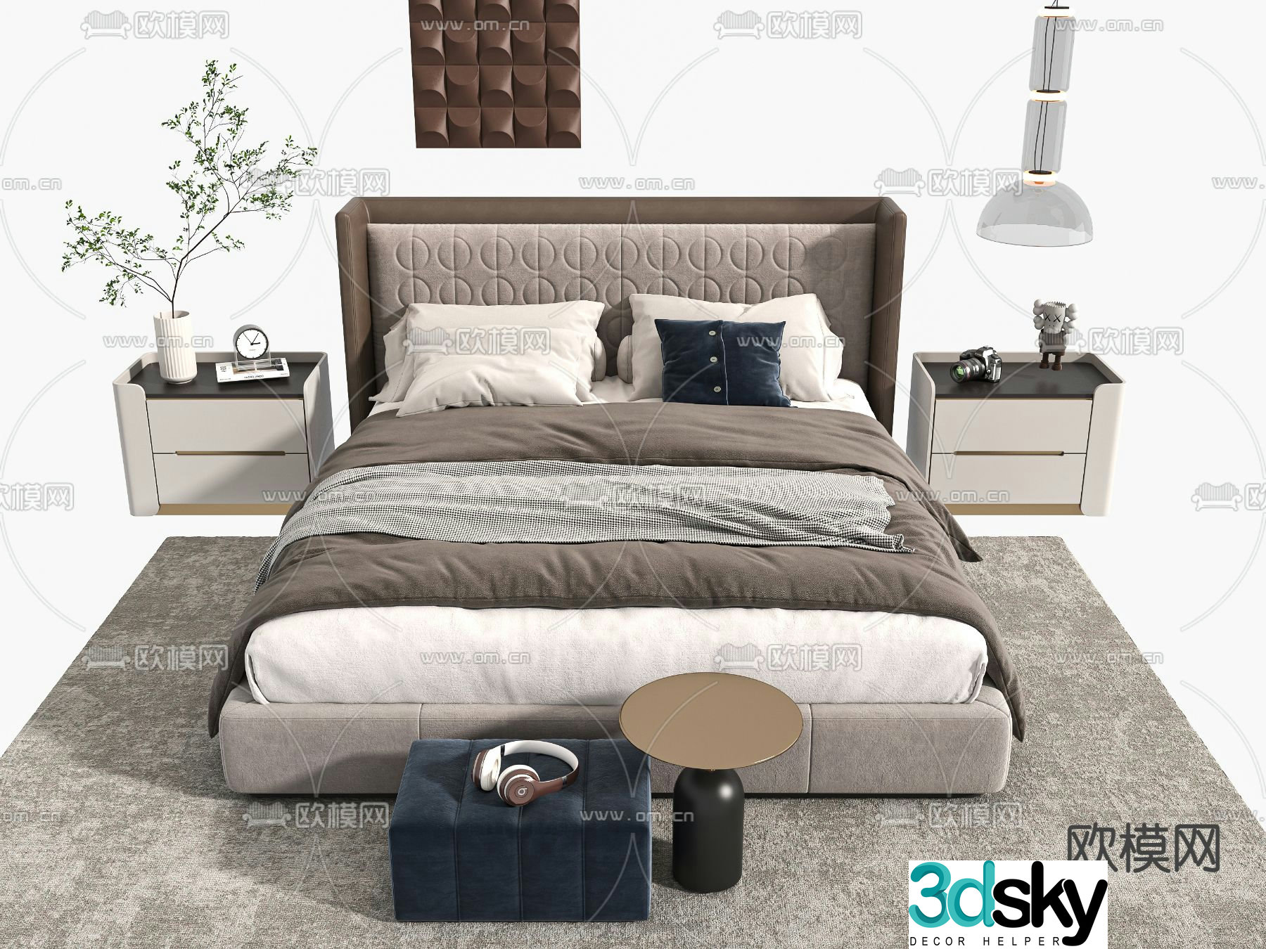 Double bed 3d model