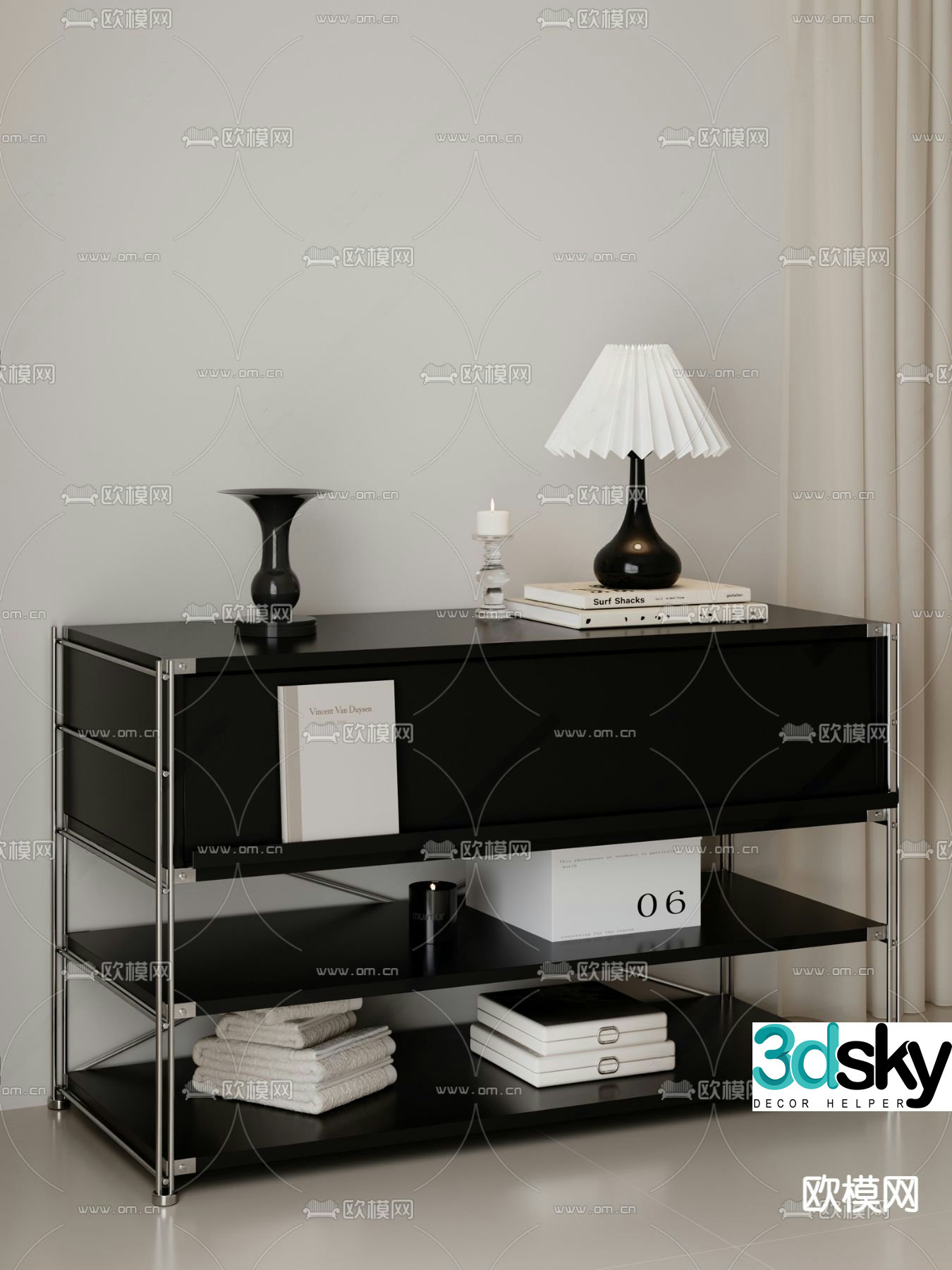 Modern entryway cabinet low cabinet 3d model
