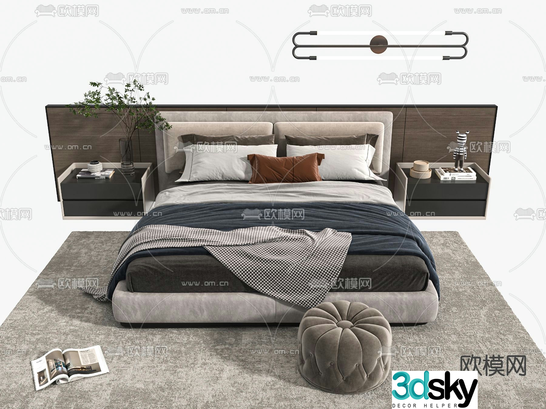 Double bed 3d model
