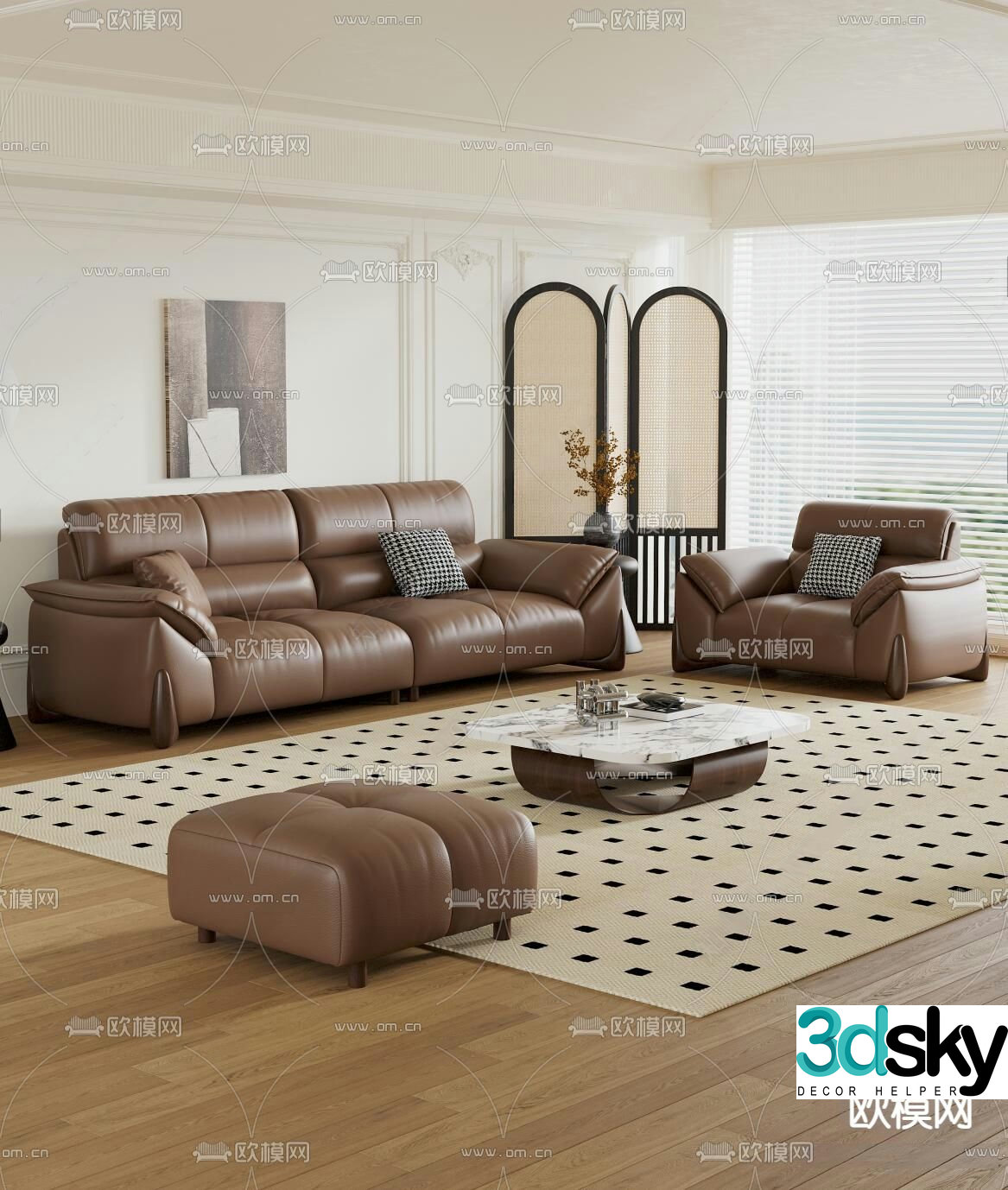 Medieval style modular sofa 3D model