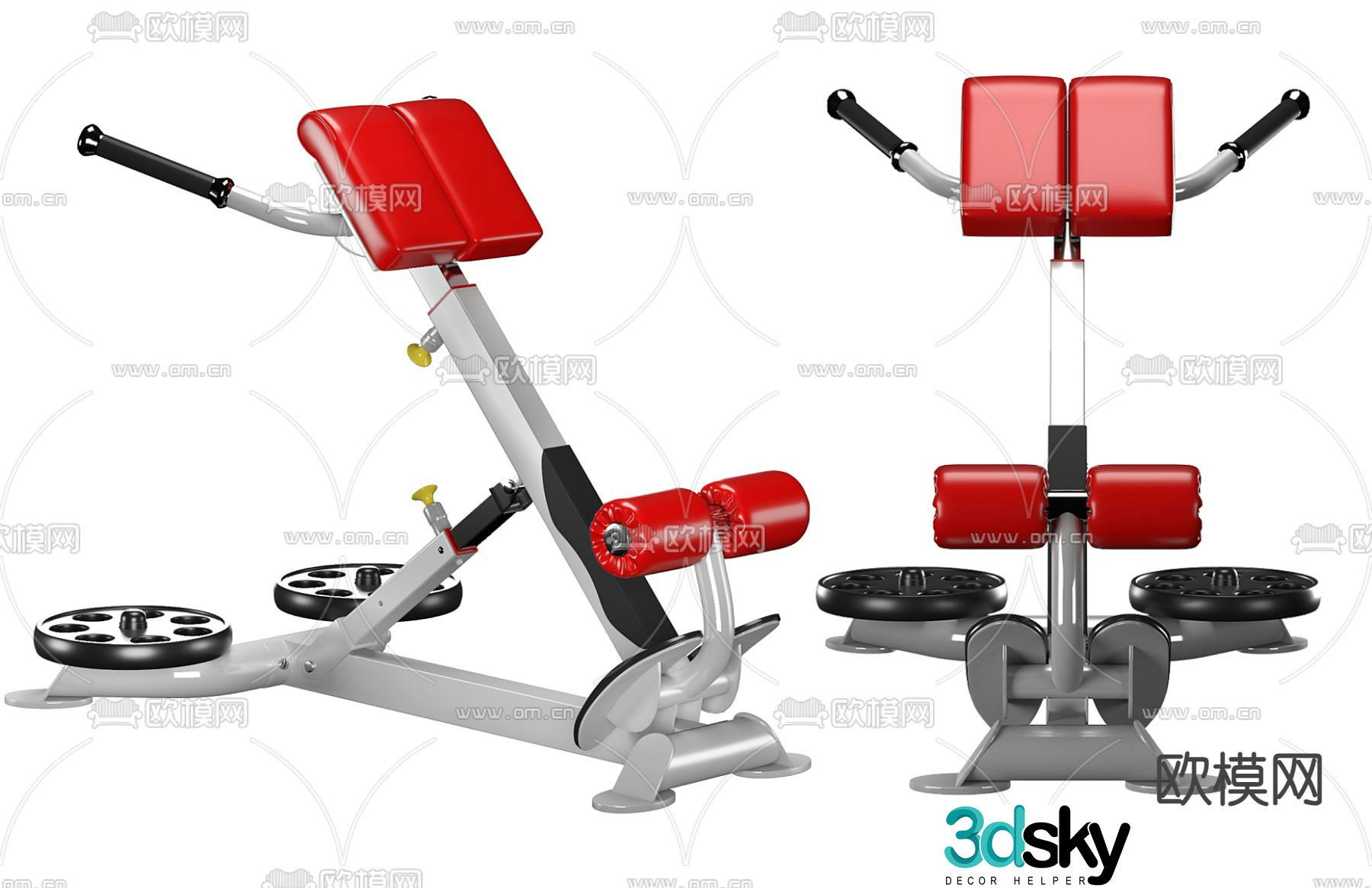 Back muscle trainer fitness equipment 3d model