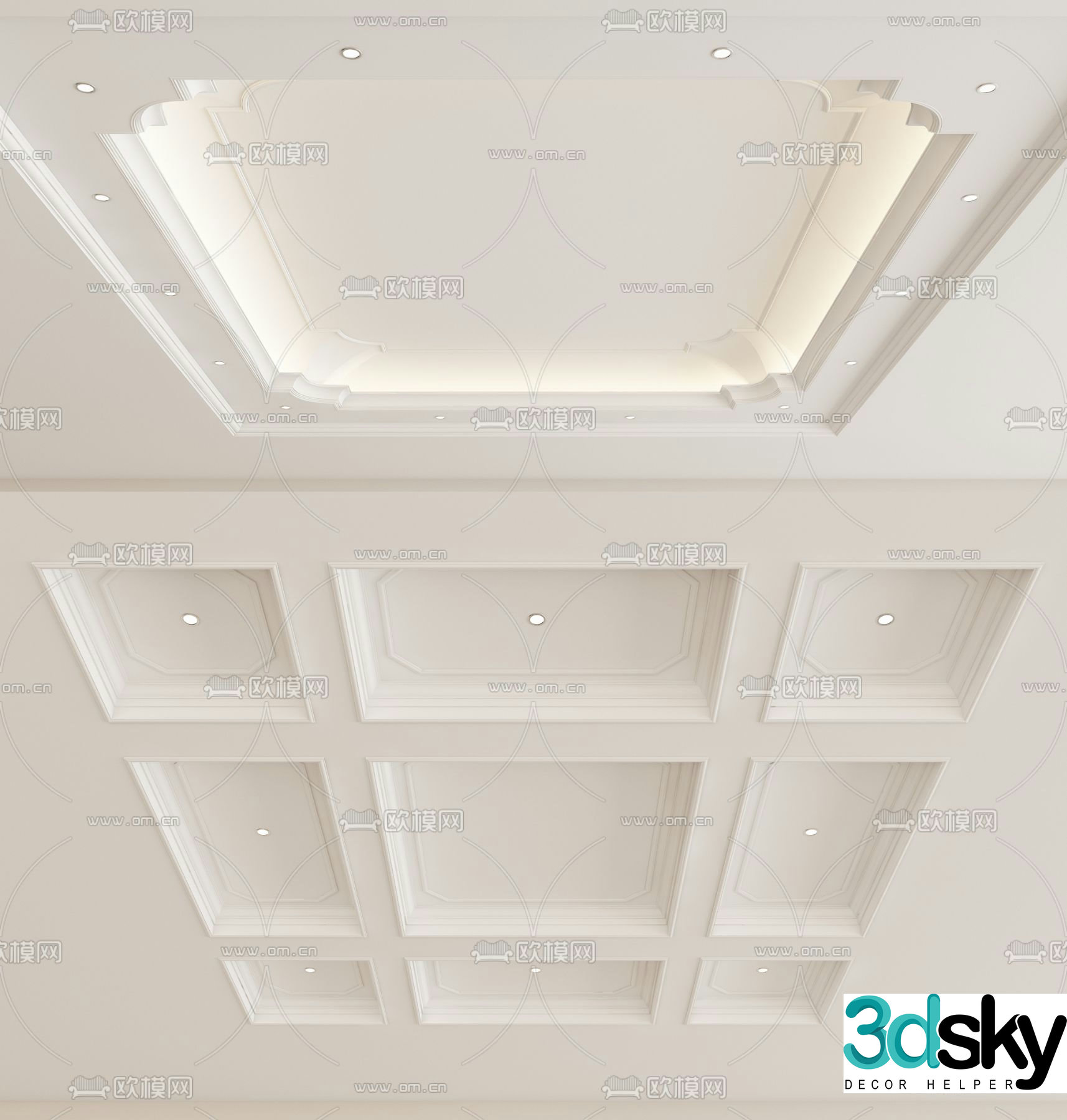 European style ceiling 3d model