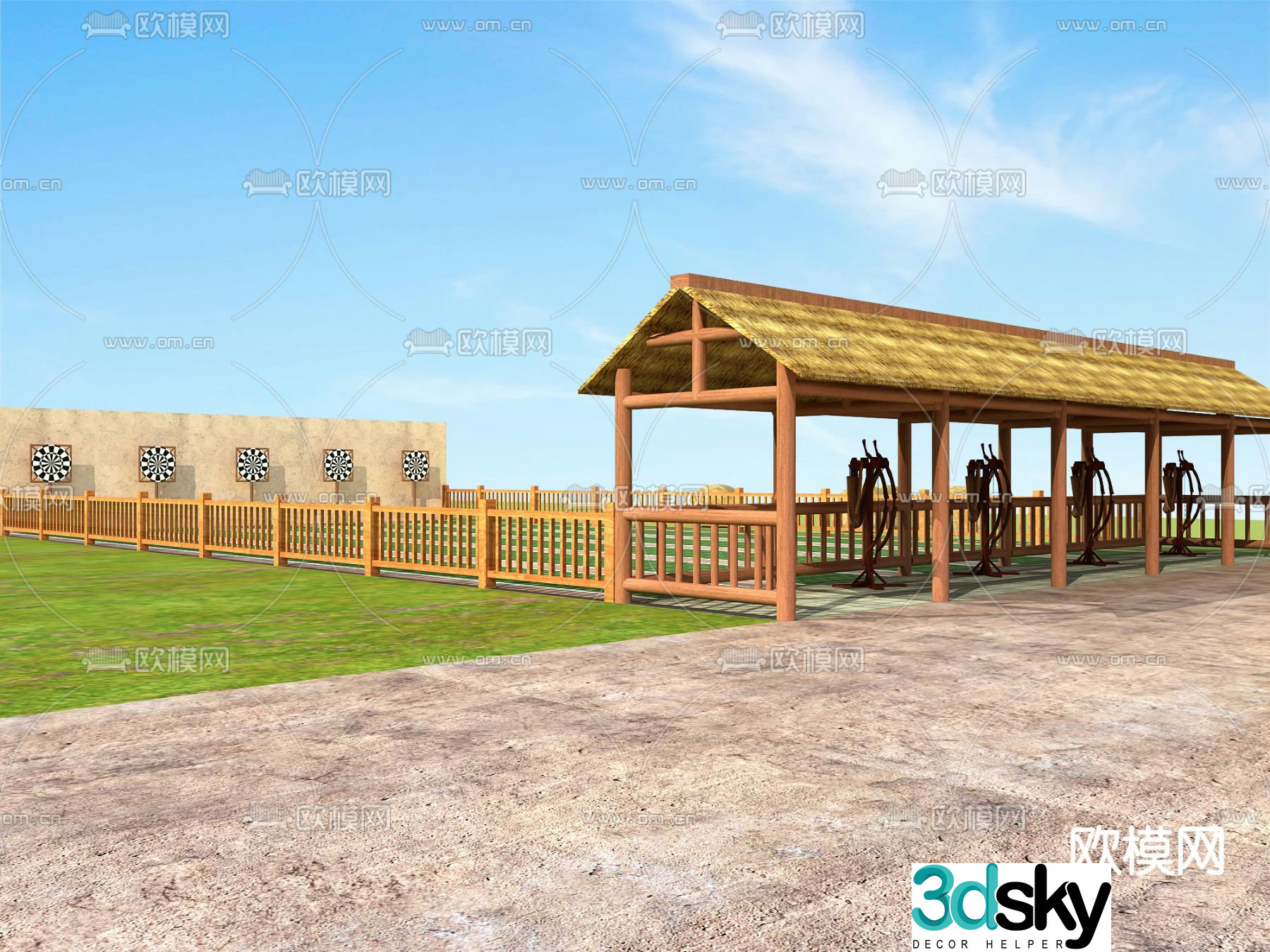Archery range shooting range 3d model